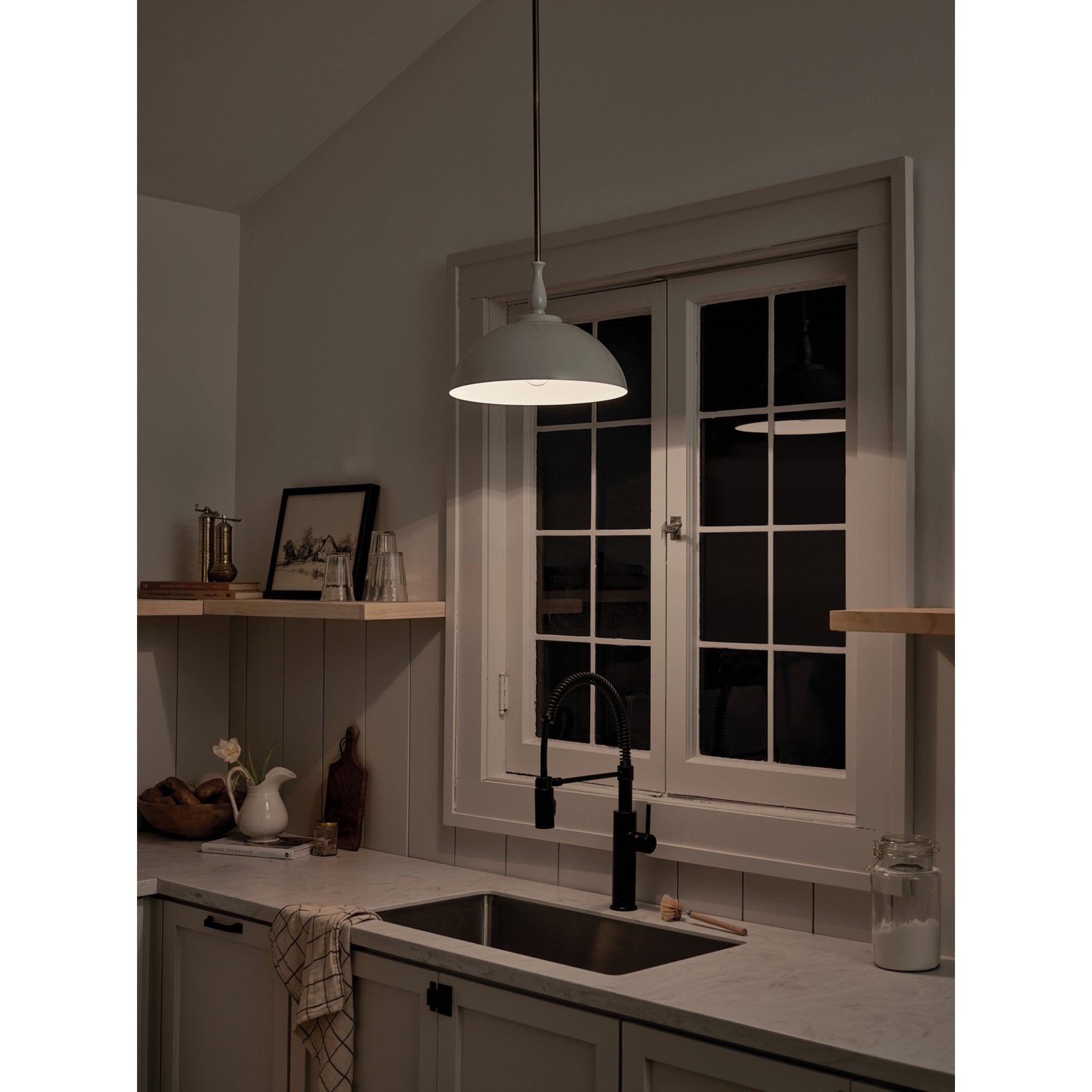 Fira 14" Pendant, White Finish - Bees Lighting