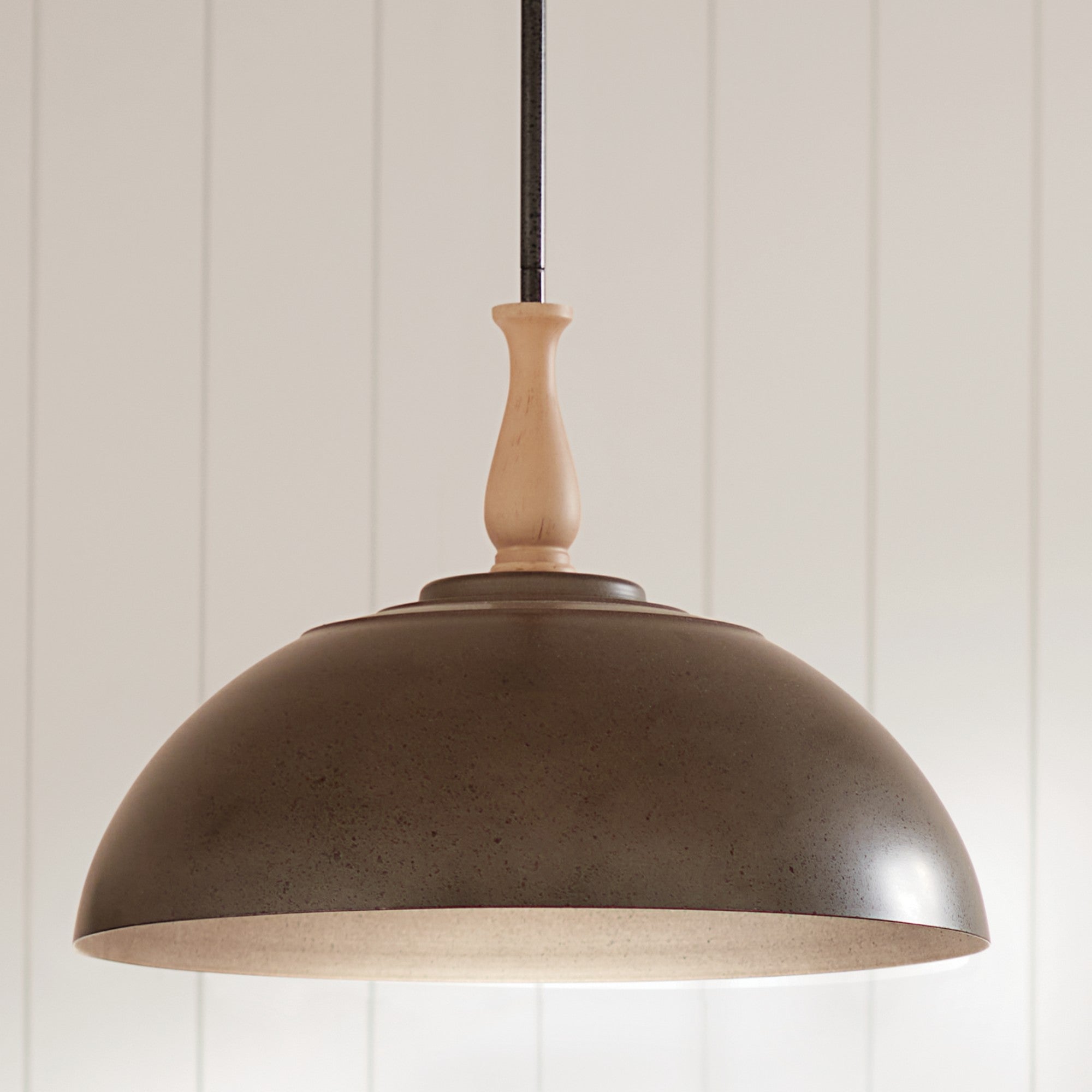 Fira 18" Pendant, Anvil Iron Finish - Bees Lighting