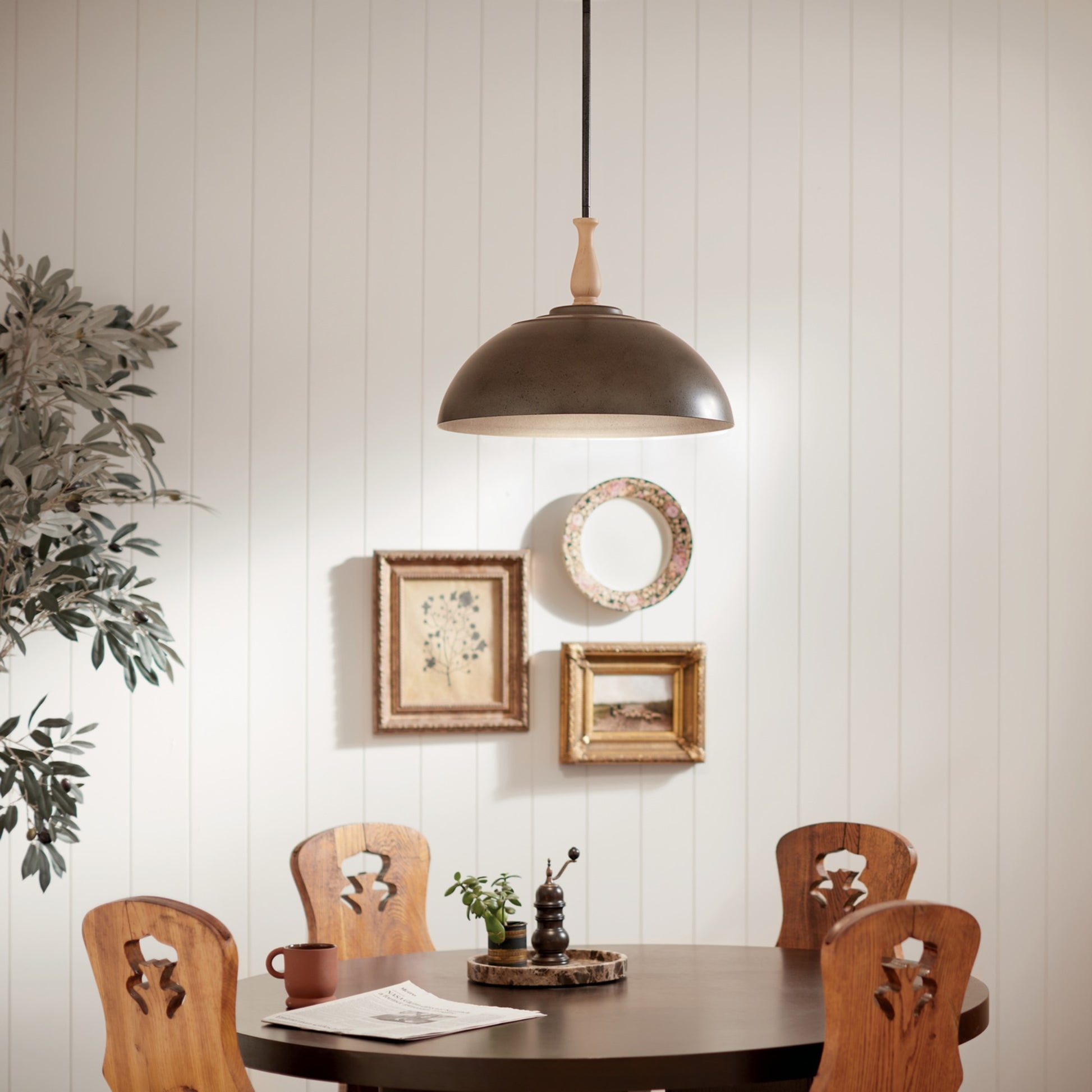 Fira 18" Pendant, Anvil Iron Finish - Bees Lighting