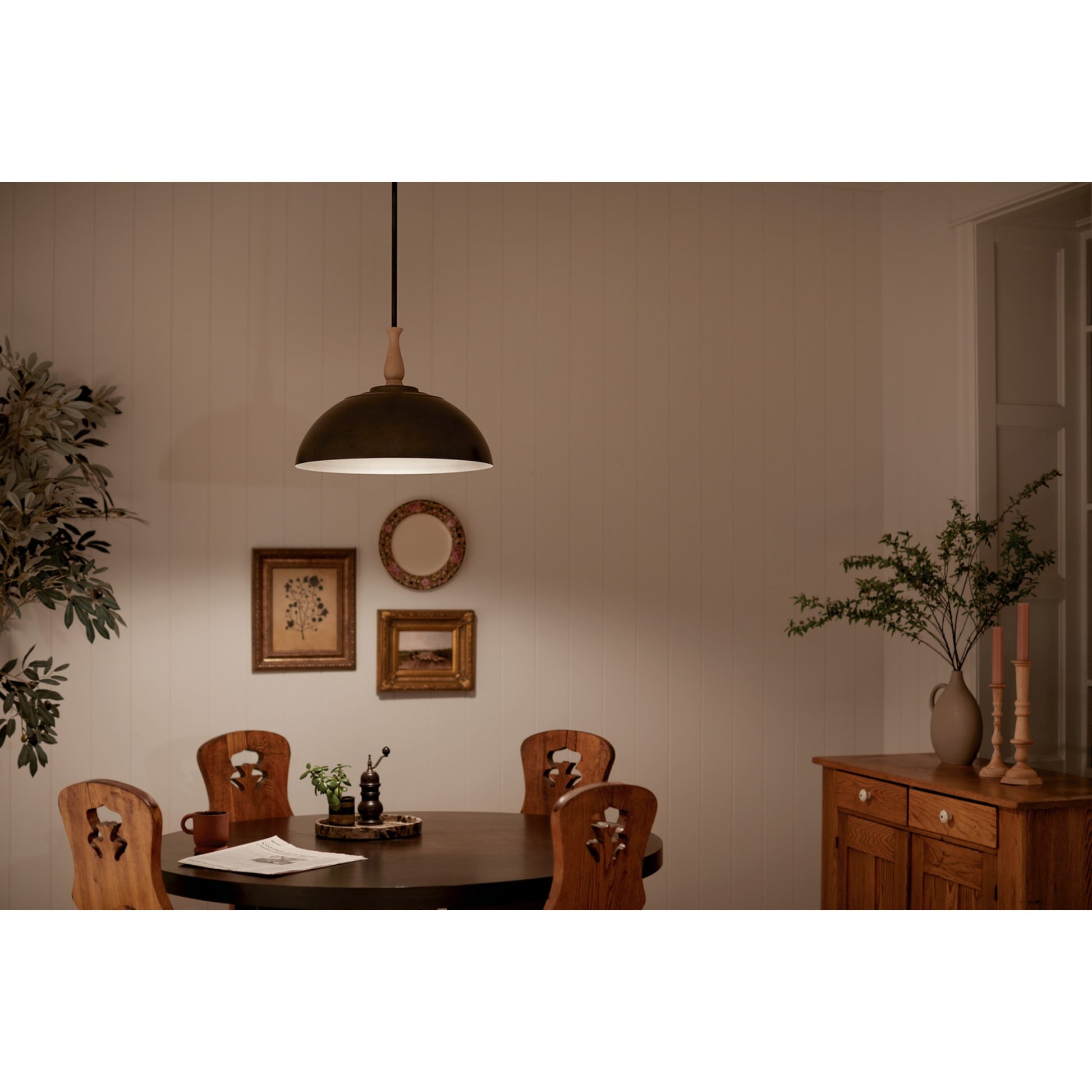 Fira 18" Pendant, Anvil Iron Finish - Bees Lighting