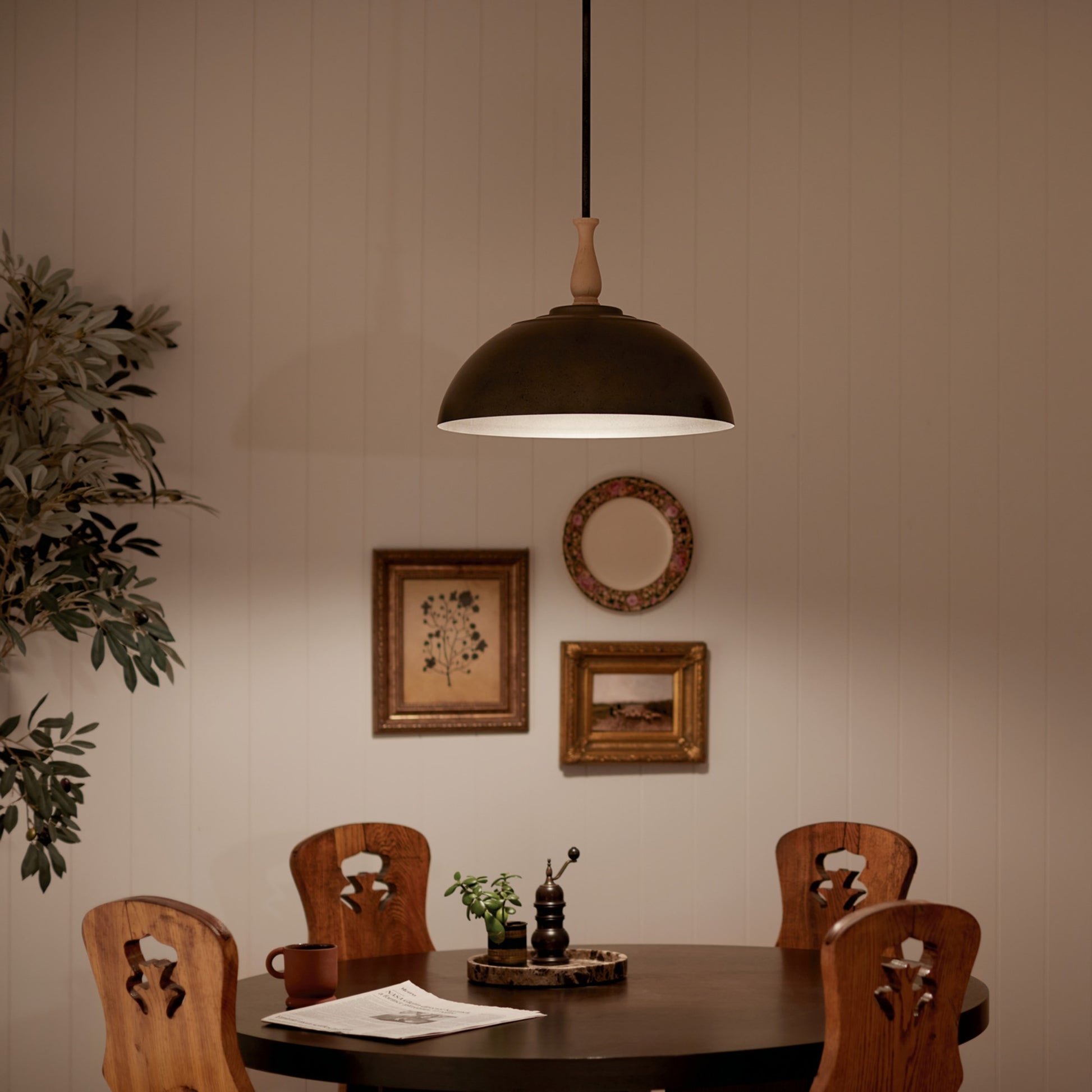 Fira 18" Pendant, Anvil Iron Finish - Bees Lighting