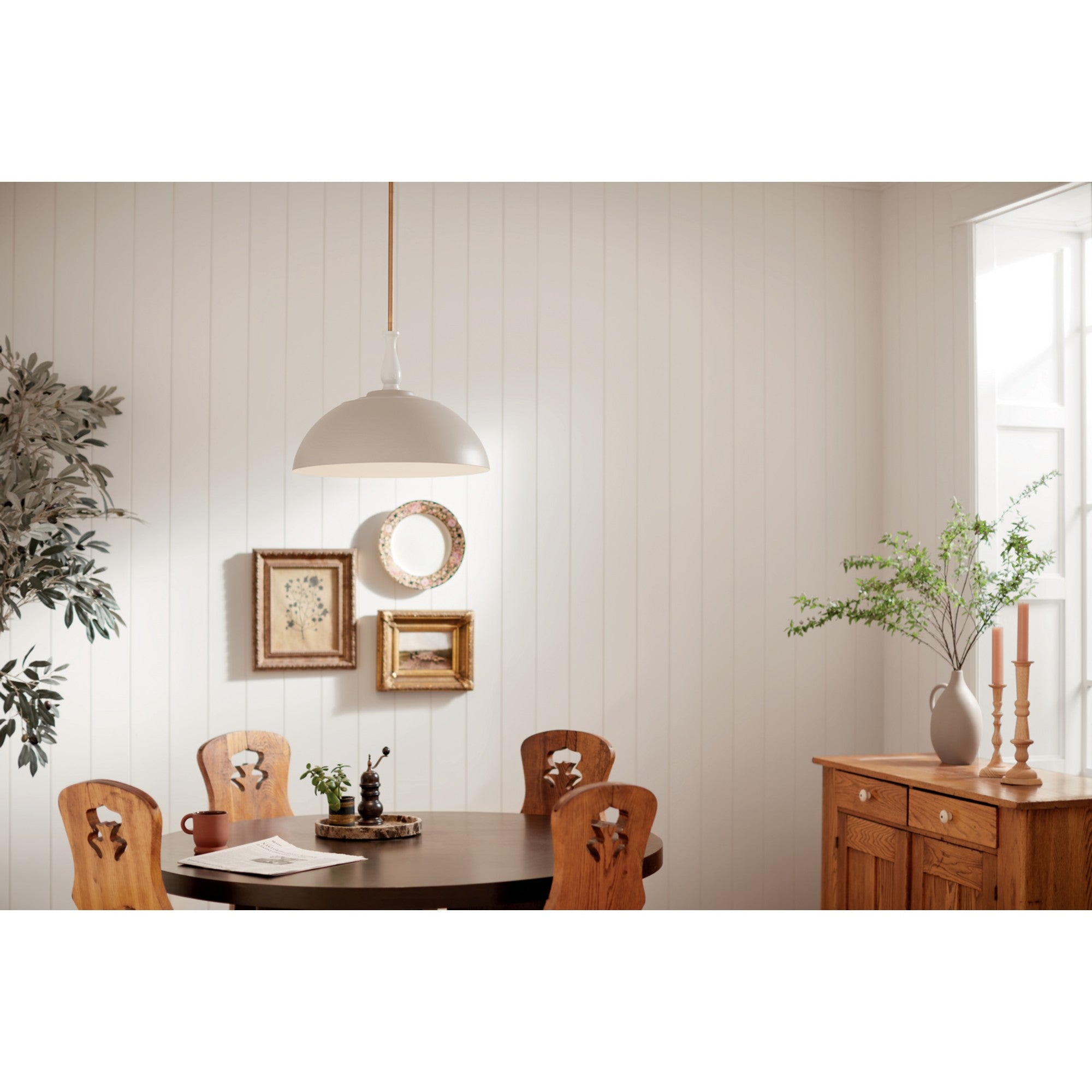 Fira 18" Pendant, Greige Finish - Bees Lighting
