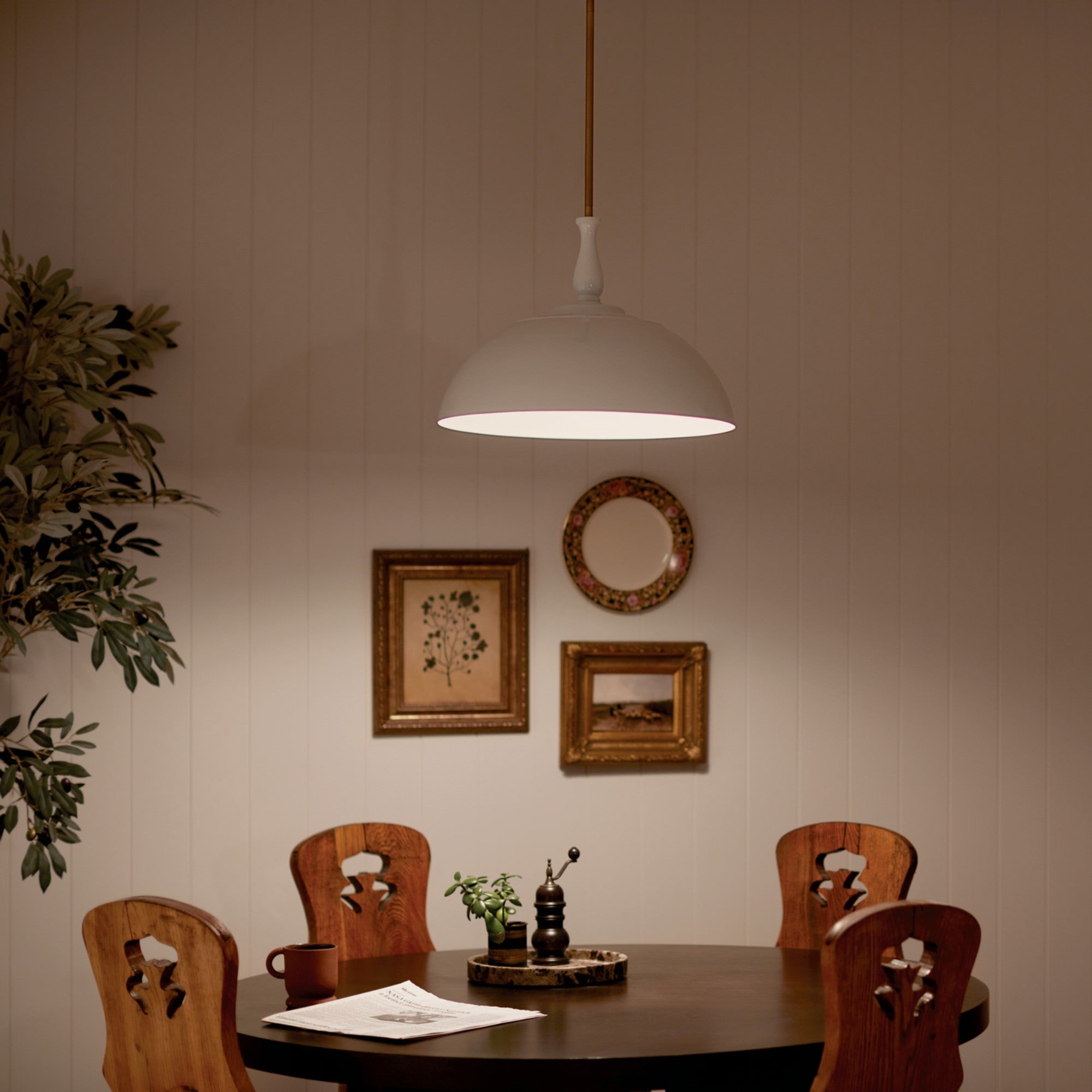 Fira 18" Pendant, White Finish - Bees Lighting