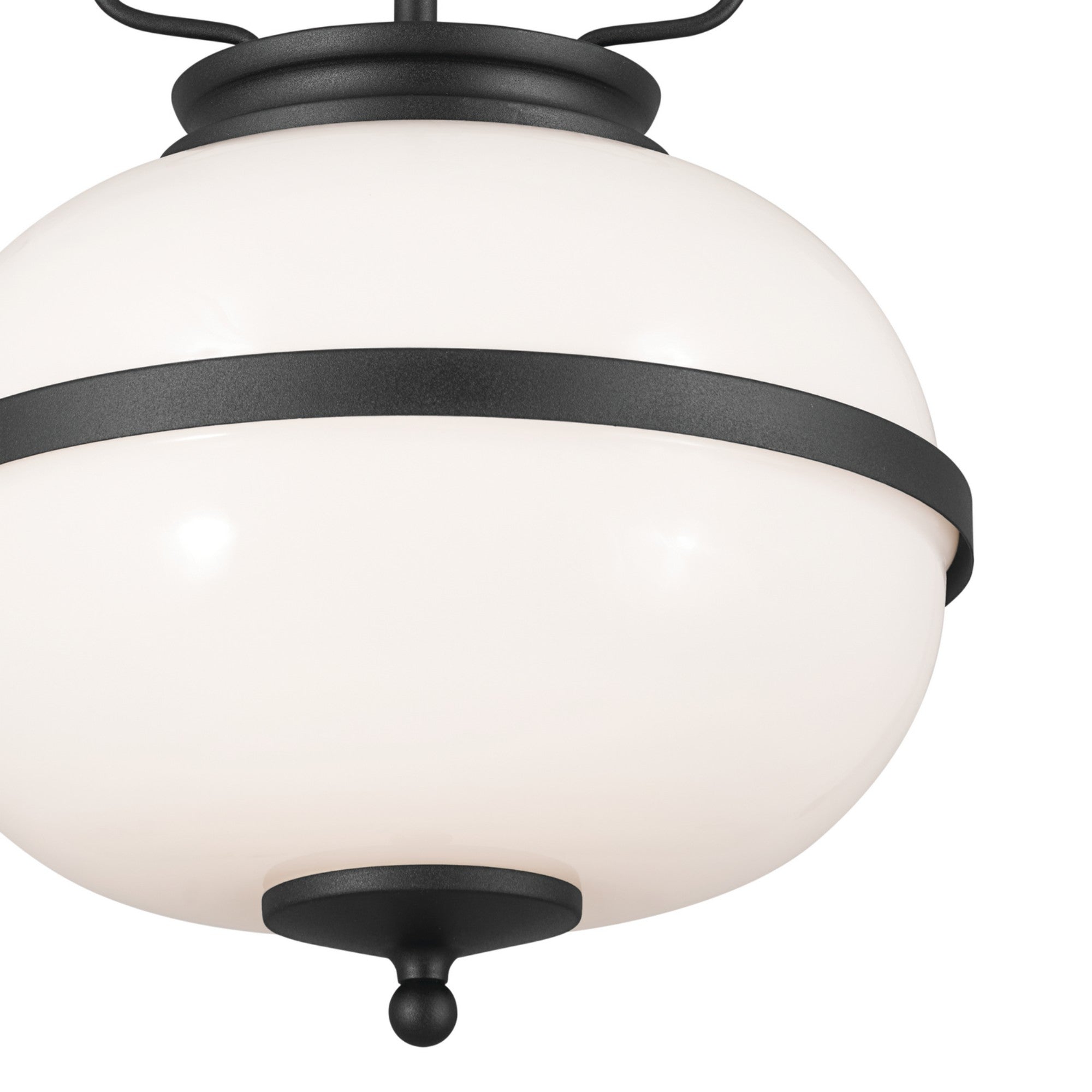 Opal 12" 2-Light Pendant, Textured Black Finish - Bees Lighting