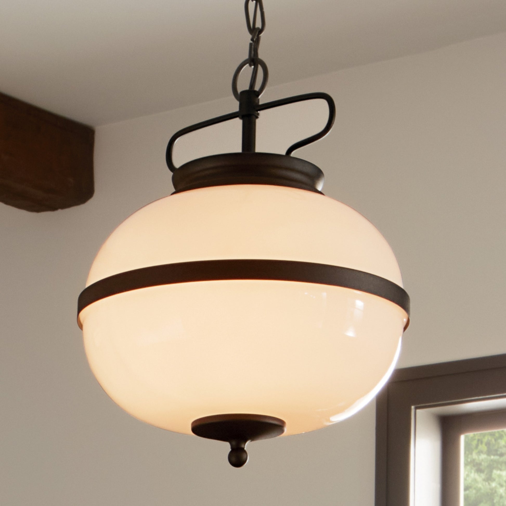 Opal 12" 2-Light Pendant, Textured Black Finish - Bees Lighting