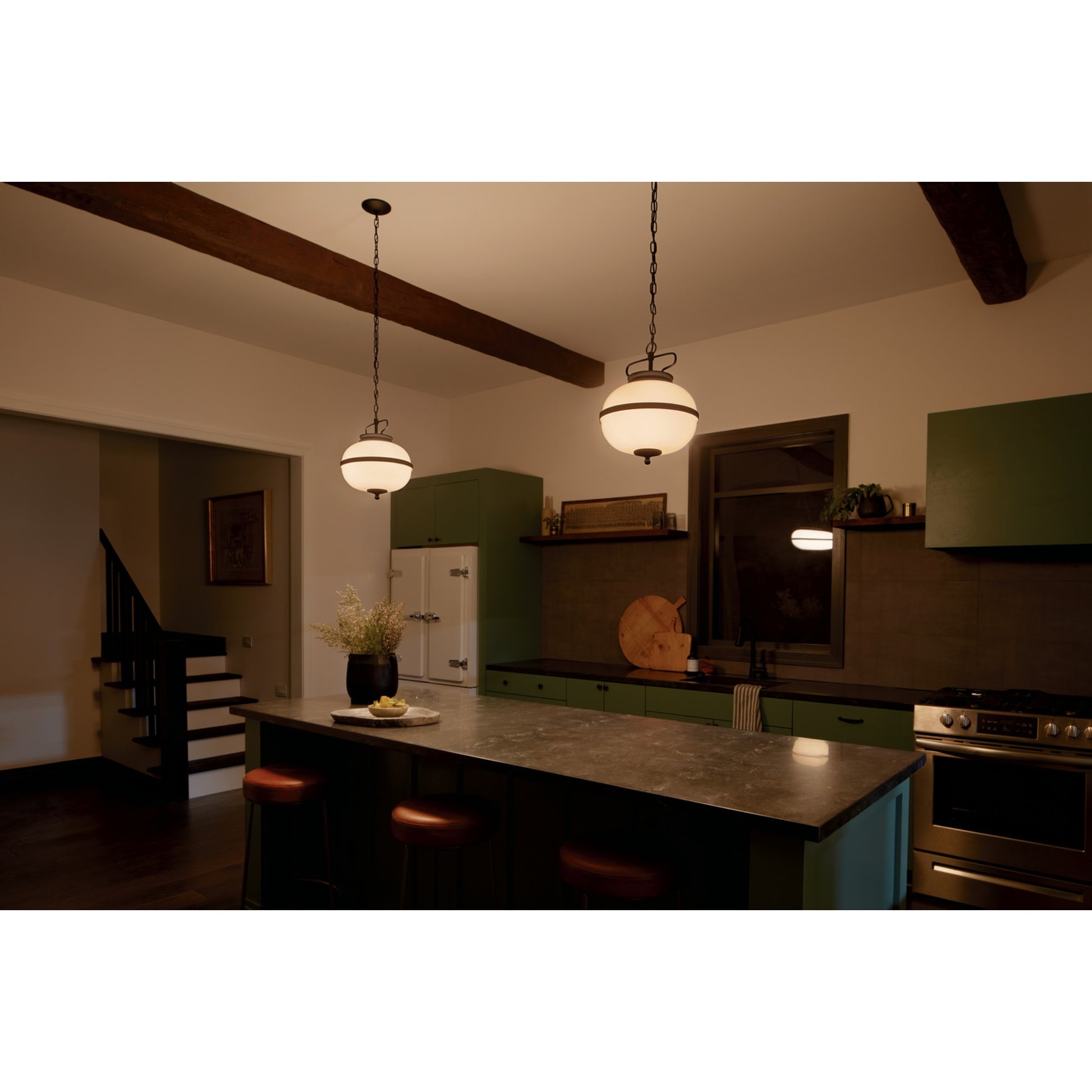 Opal 12" 2-Light Pendant, Textured Black Finish - Bees Lighting
