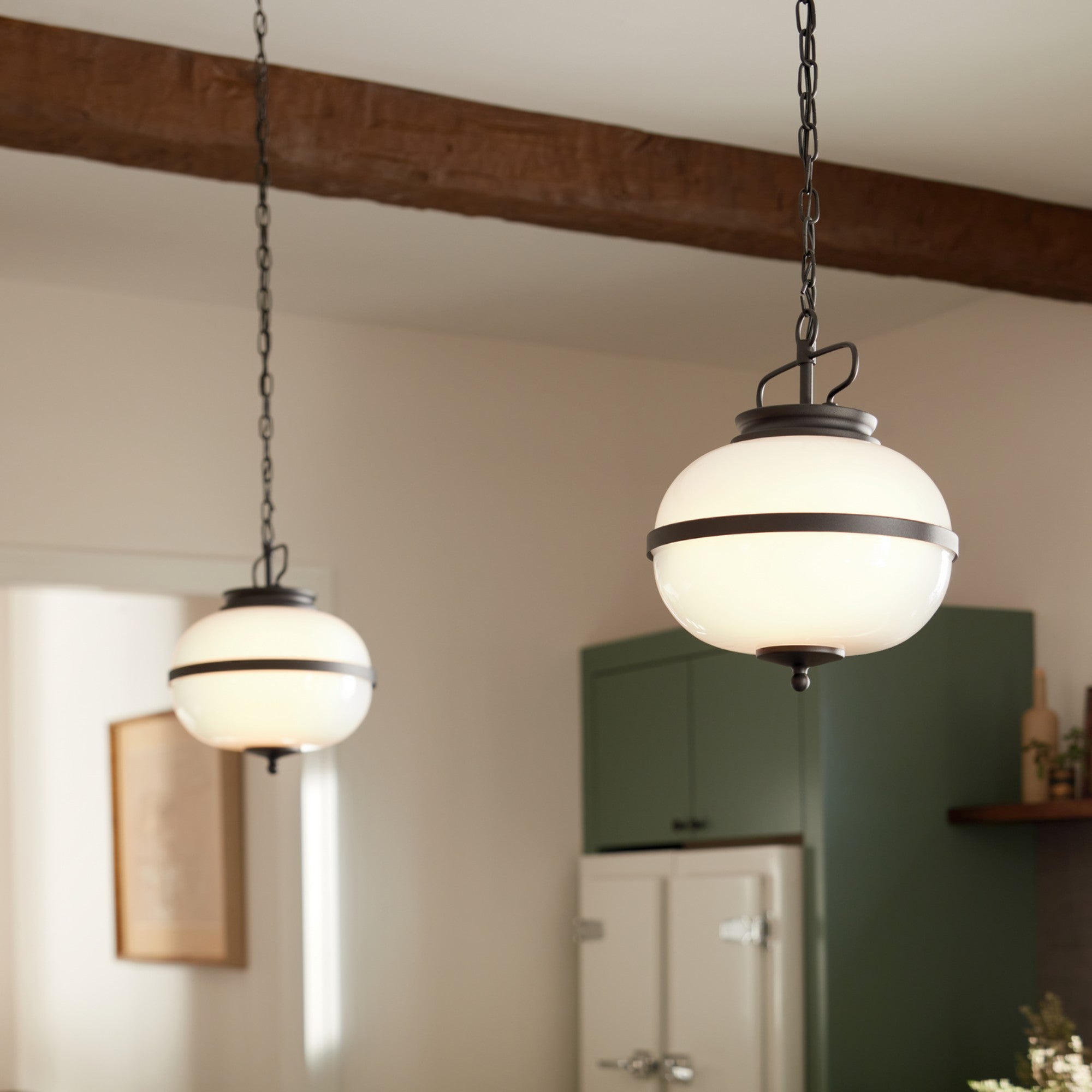 Opal 12" 2-Light Pendant, Textured Black Finish - Bees Lighting