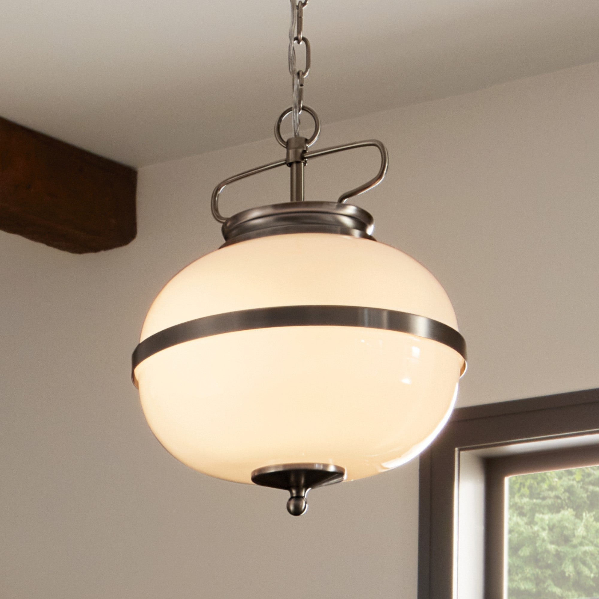 Opal 12" 2-Light Pendant, Classic Pewter Finish - Bees Lighting