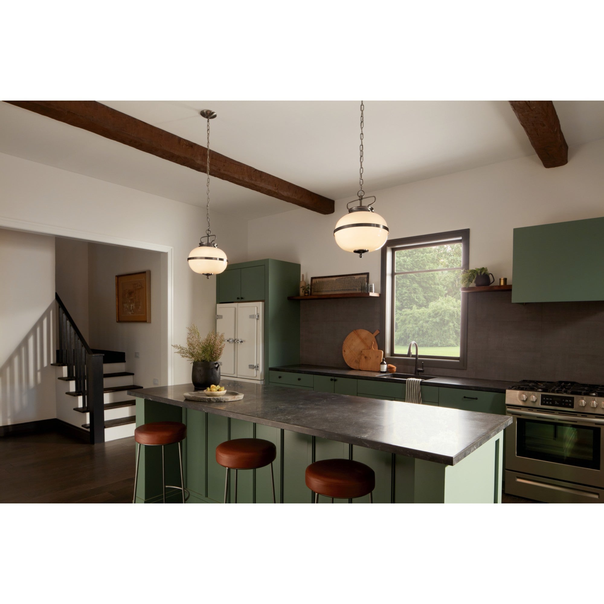 Opal 12" 2-Light Pendant, Classic Pewter Finish - Bees Lighting