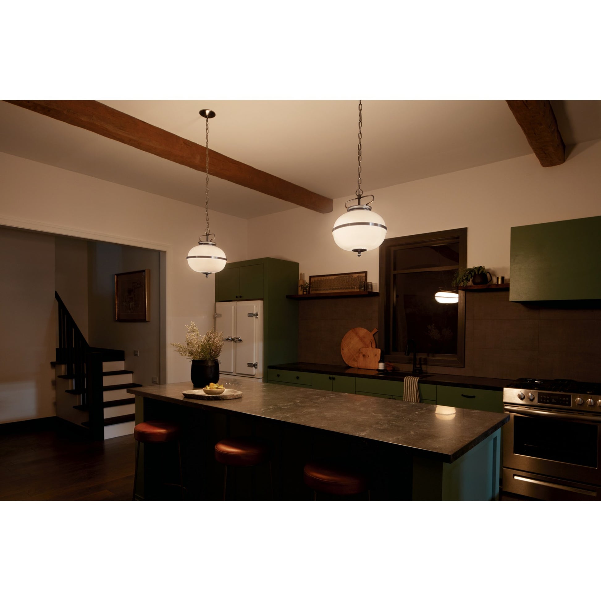 Opal 12" 2-Light Pendant, Classic Pewter Finish - Bees Lighting