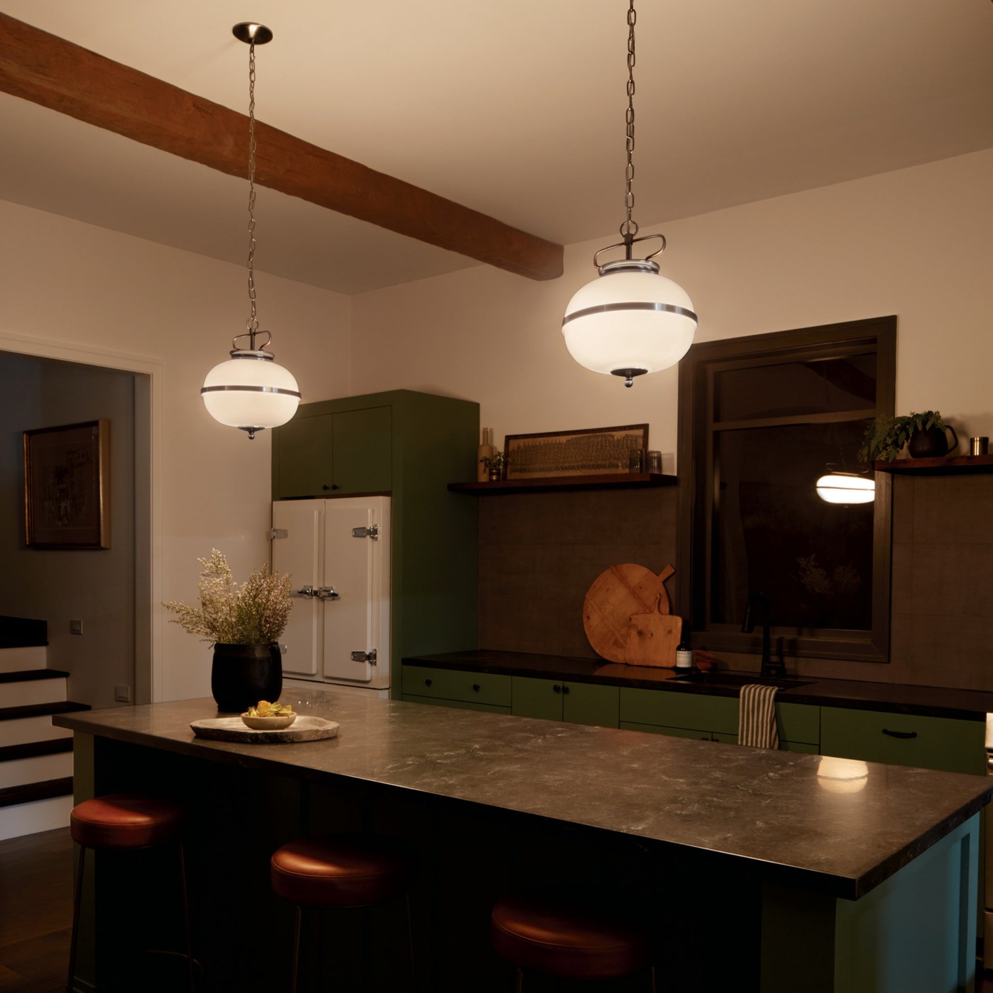 Opal 12" 2-Light Pendant, Classic Pewter Finish - Bees Lighting