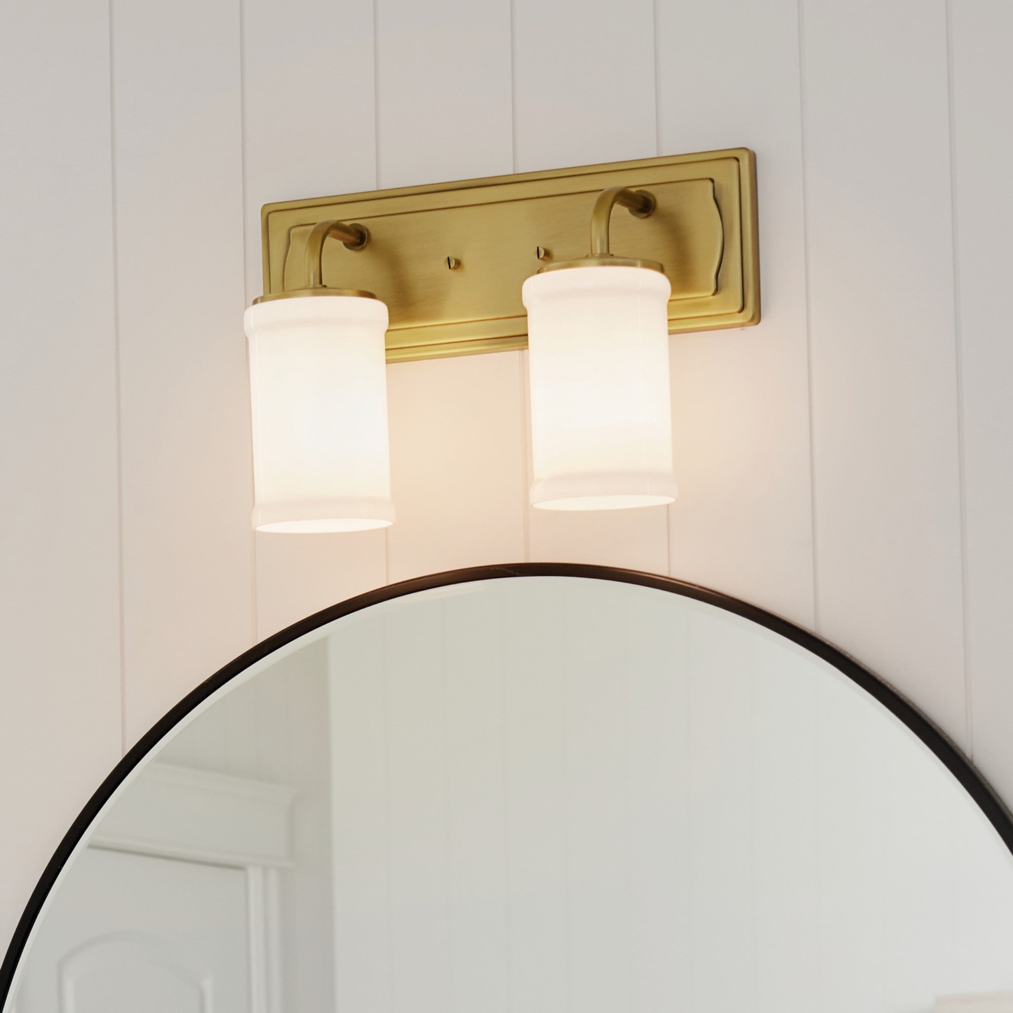 Vetivene 15" 2-Light Bath Vanity Light, Natural Brass Finish - Bees Lighting