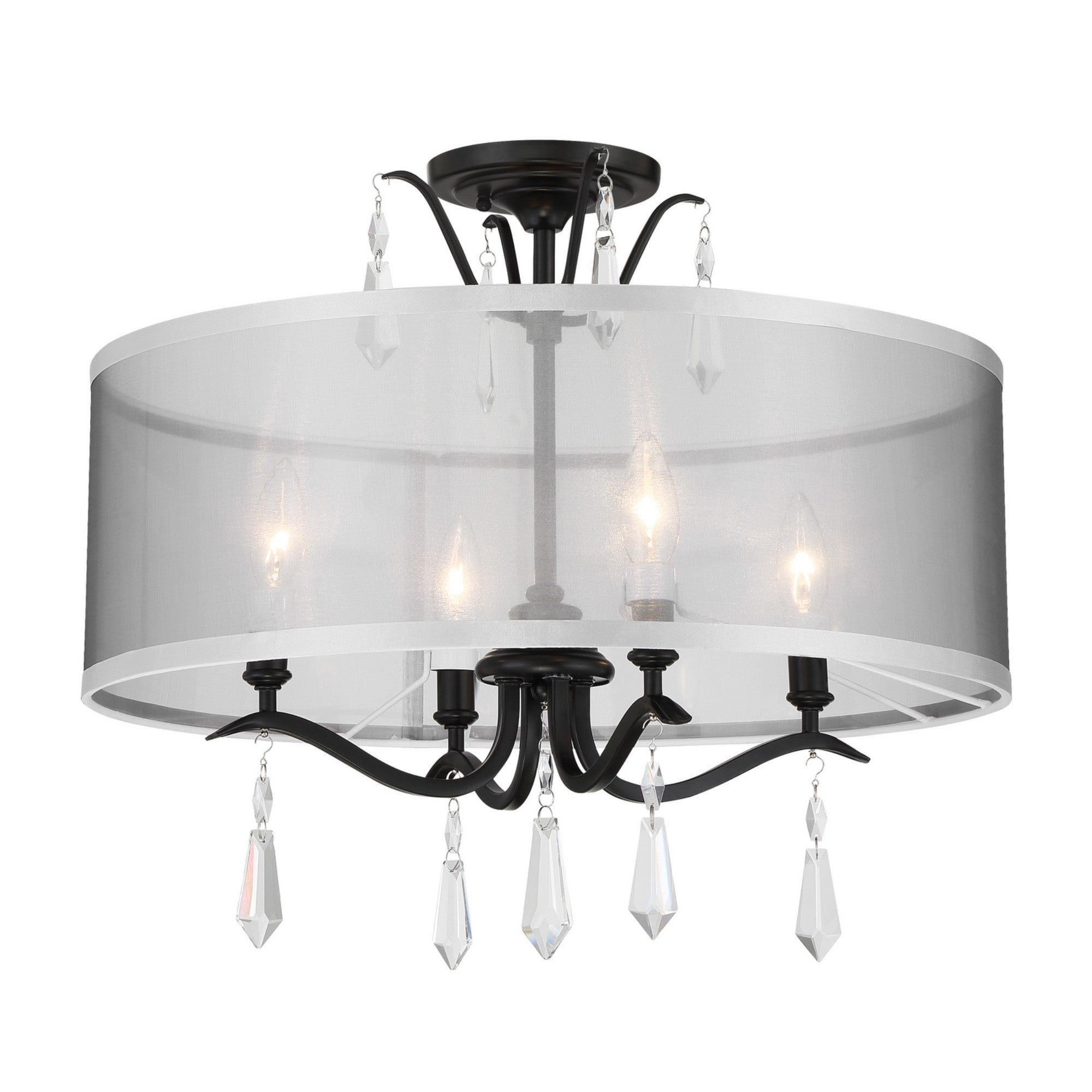 Laurel Estate 20" 4-Light Flush/Semi-Flush Mount, Coal Finish - Bees Lighting