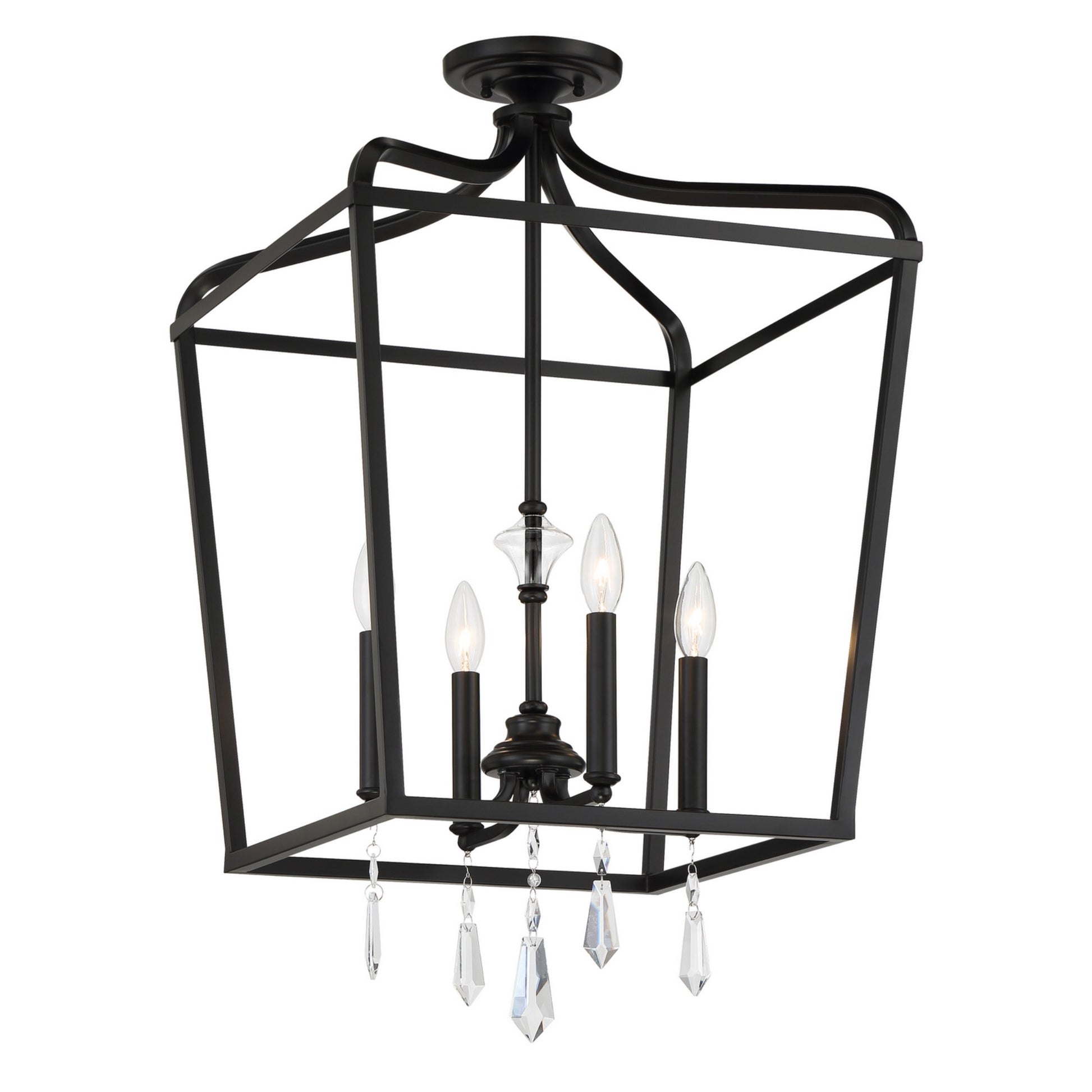 Laurel Estate 30" 4-Light Foyer Pendant, Coal Finish - Bees Lighting
