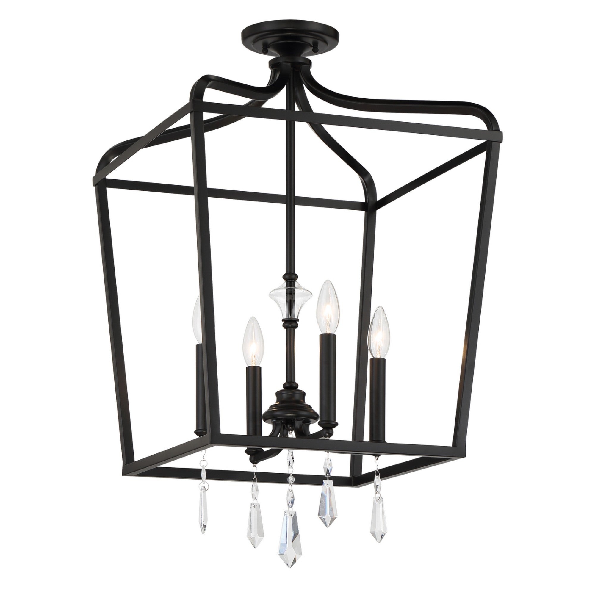 Laurel Estate 30" 4-Light Foyer Pendant, Coal Finish - Bees Lighting