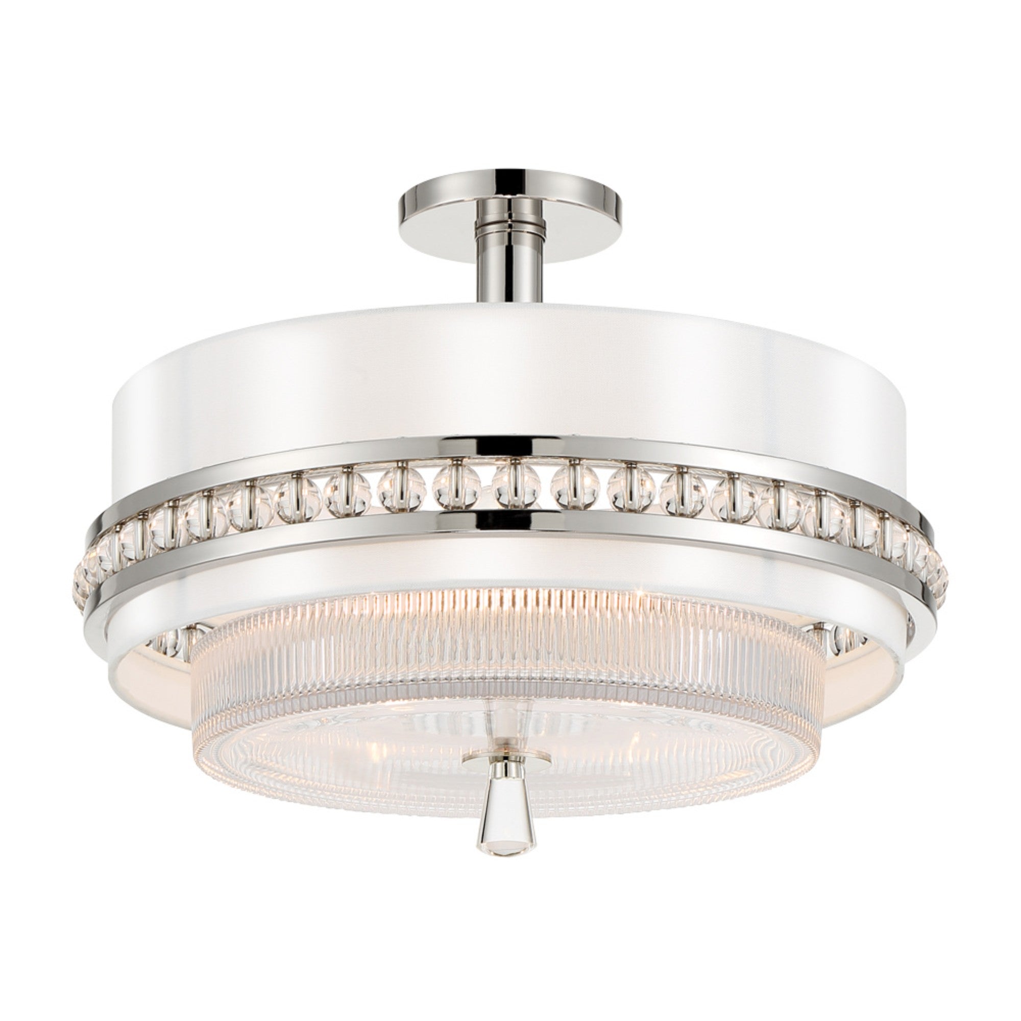 Sutton 18 in. 3 Lights Pendant Light Polished Nickel Finish