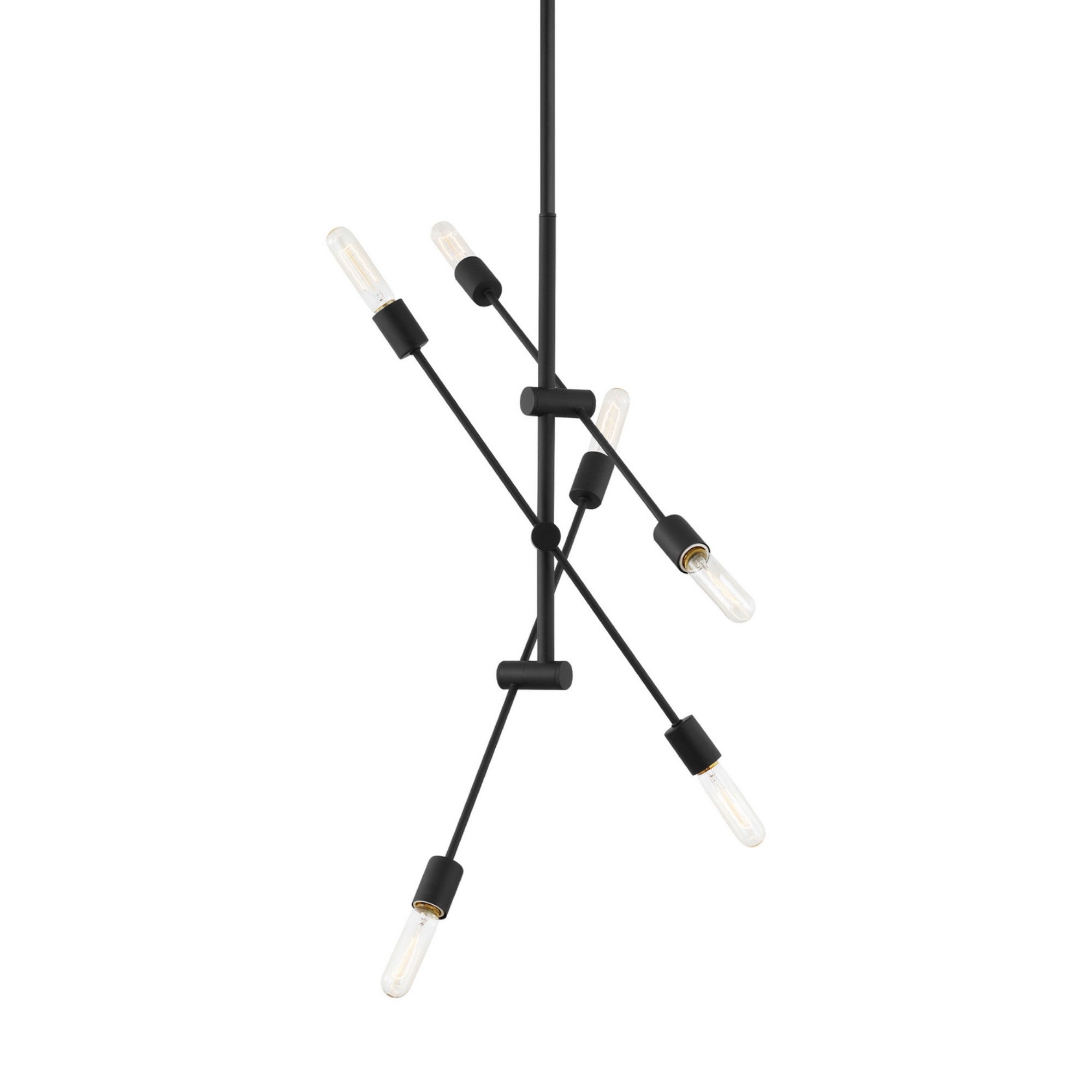 Axis 41" 6-Light Medium Chandelier, Midnight Black Finish - Bees Lighting