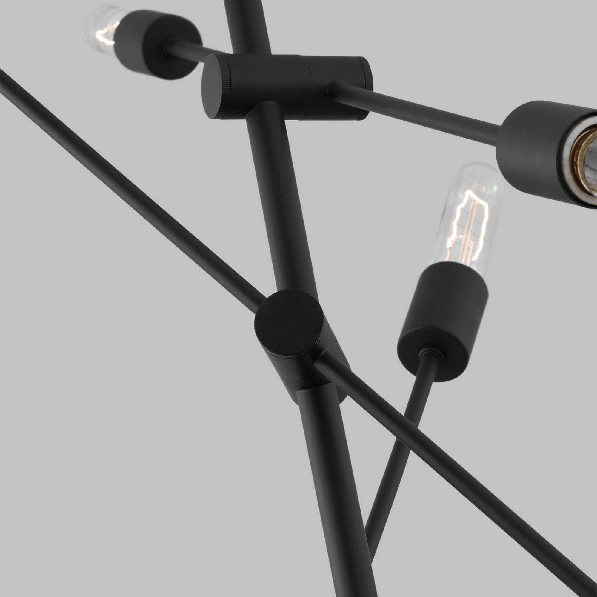 Axis 41" 6-Light Medium Chandelier, Midnight Black Finish - Bees Lighting