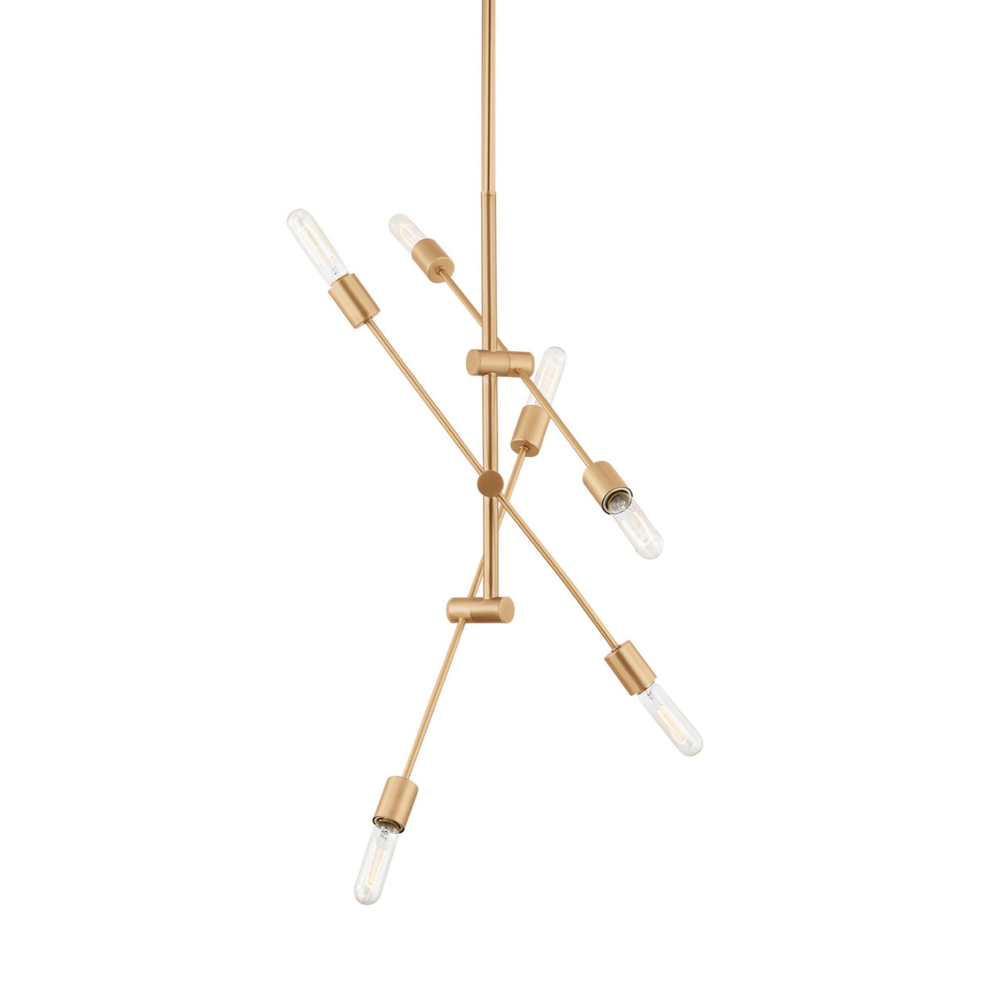 Axis 41" 6-Light Medium Chandelier, Satin Brass Finish - Bees Lighting
