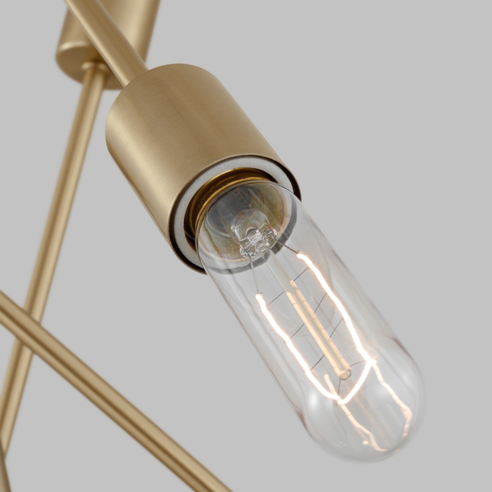 Axis 41" 6-Light Medium Chandelier, Satin Brass Finish - Bees Lighting