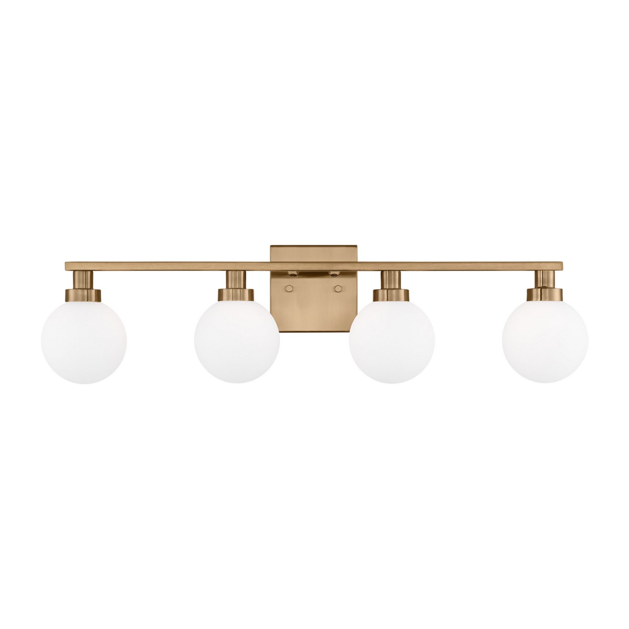 Clybourn 30" 4-Light Bathroom Vanity, Satin Brass Finish - Bees Lighting