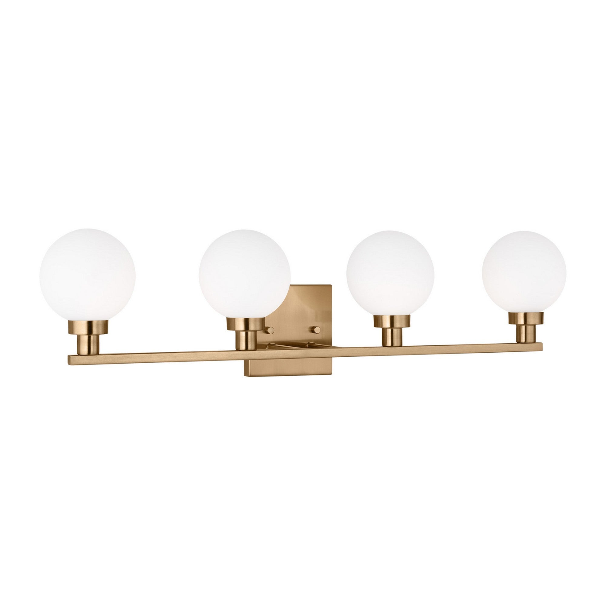 Clybourn 30" 4-Light Bathroom Vanity, Satin Brass Finish - Bees Lighting
