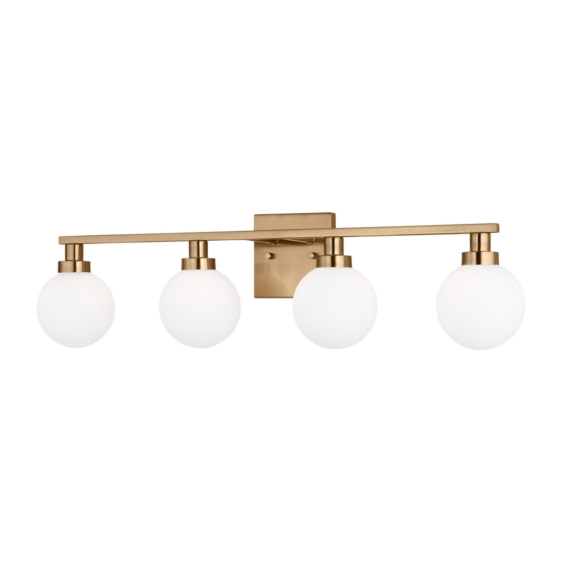Clybourn 30" 4-Light Bathroom Vanity, Satin Brass Finish - Bees Lighting