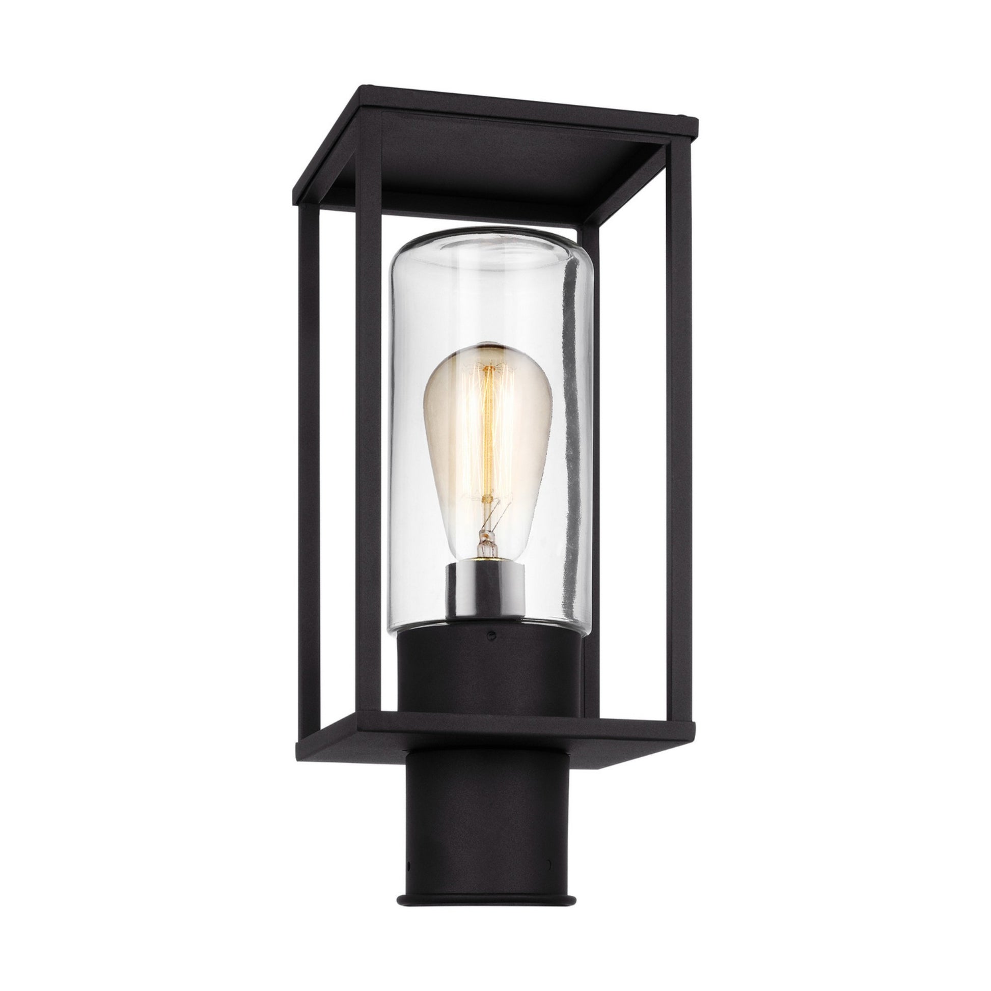 Vado 15" Outdoor Post Lantern, Black Finish - Bees Lighting