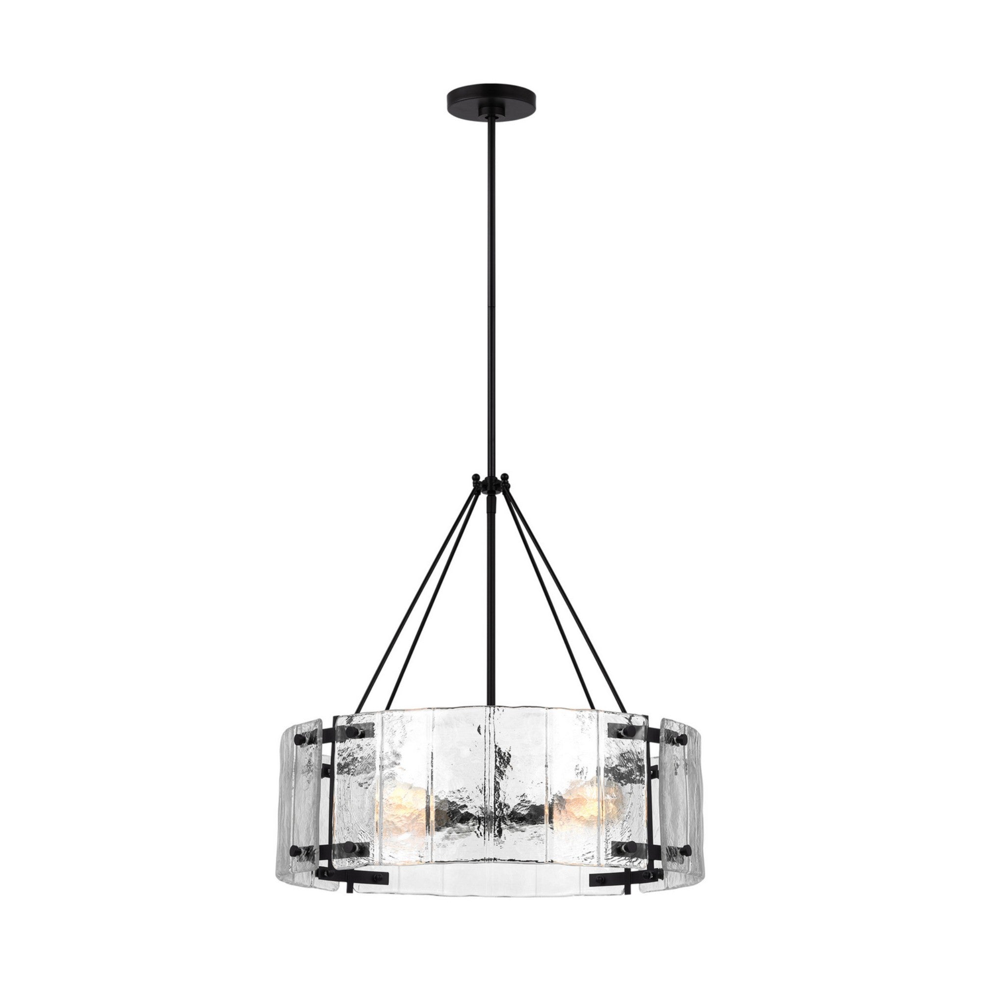 Calvert 24" 4-Light Medium Chandelier, Aged Iron Finish - Bees Lighting