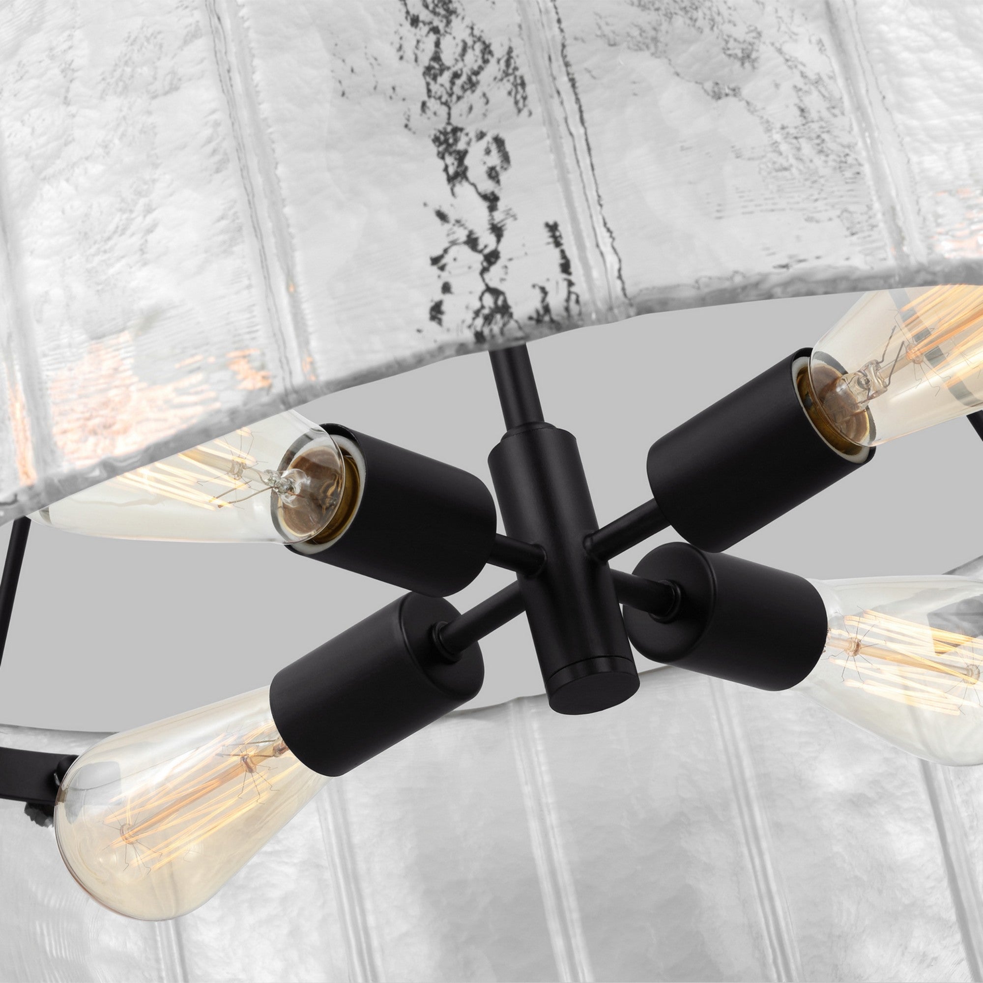 Calvert 24" 4-Light Medium Chandelier, Aged Iron Finish - Bees Lighting