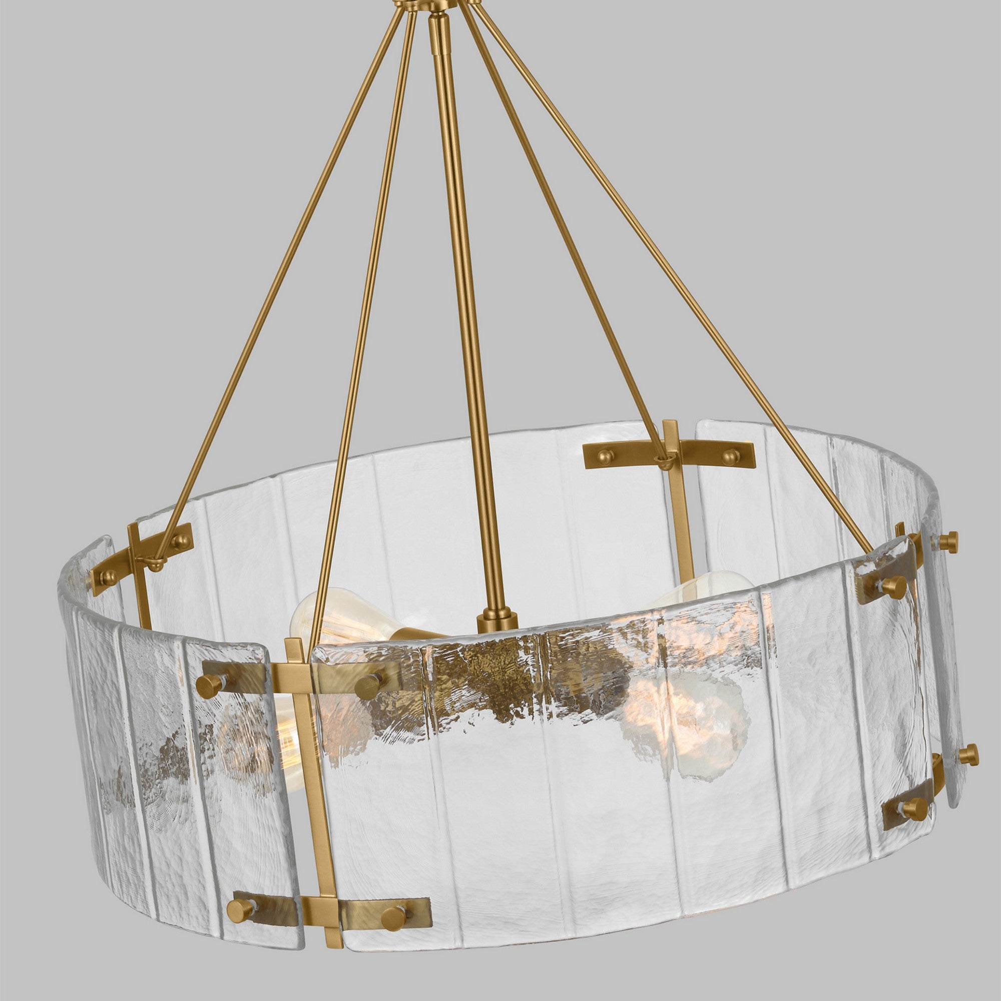 Calvert 24" 4-Light Medium Chandelier, Burnished Brass Finish - Bees Lighting
