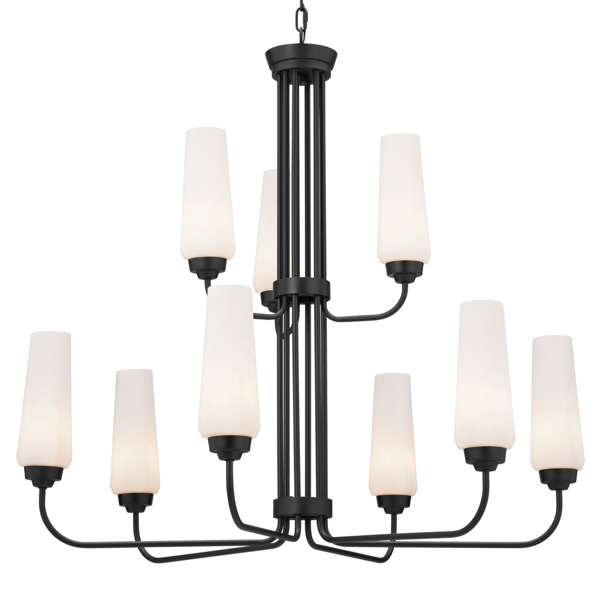 Truby 34" 9-Light Chandelier, Black Finish - Bees Lighting
