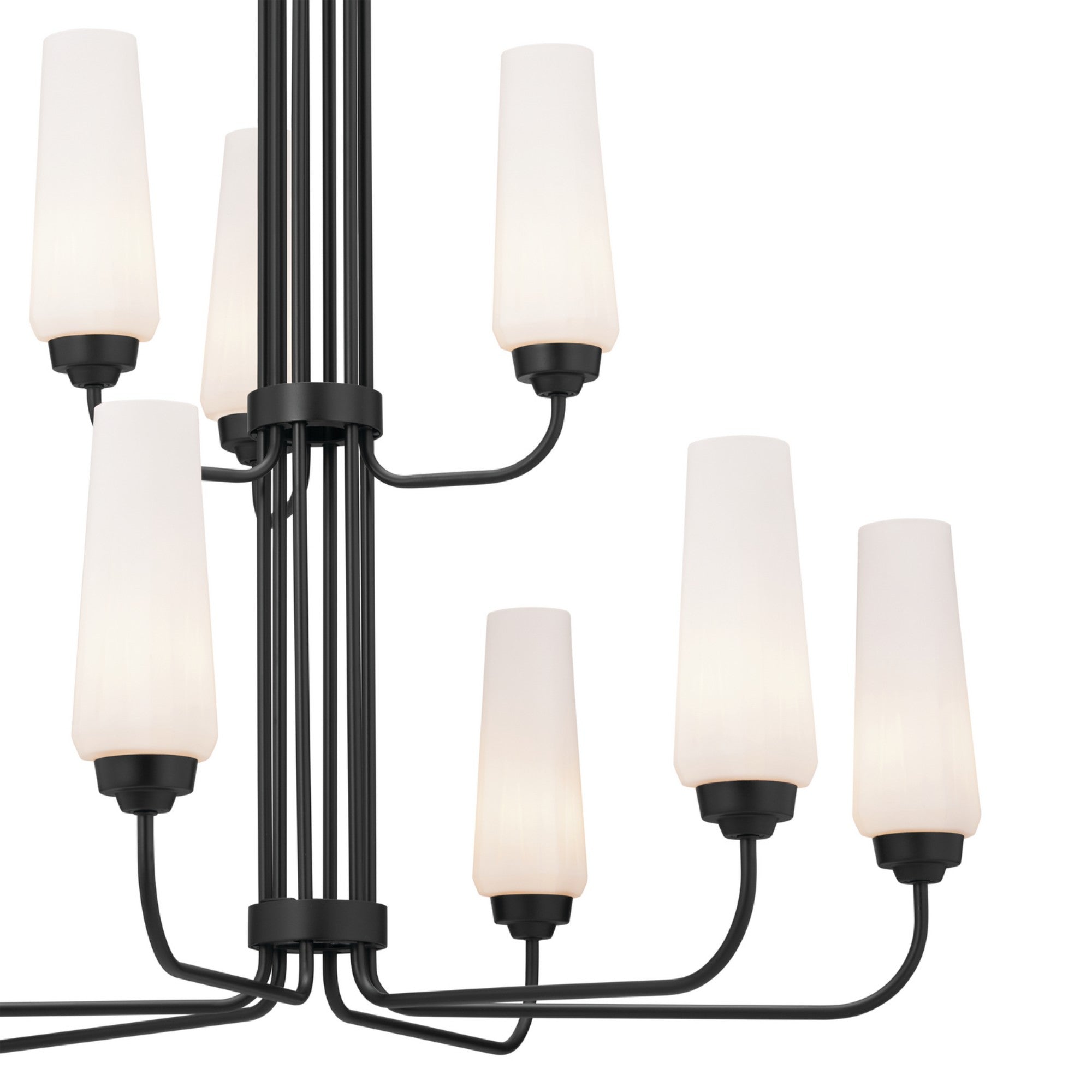 Truby 34" 9-Light Chandelier, Black Finish - Bees Lighting