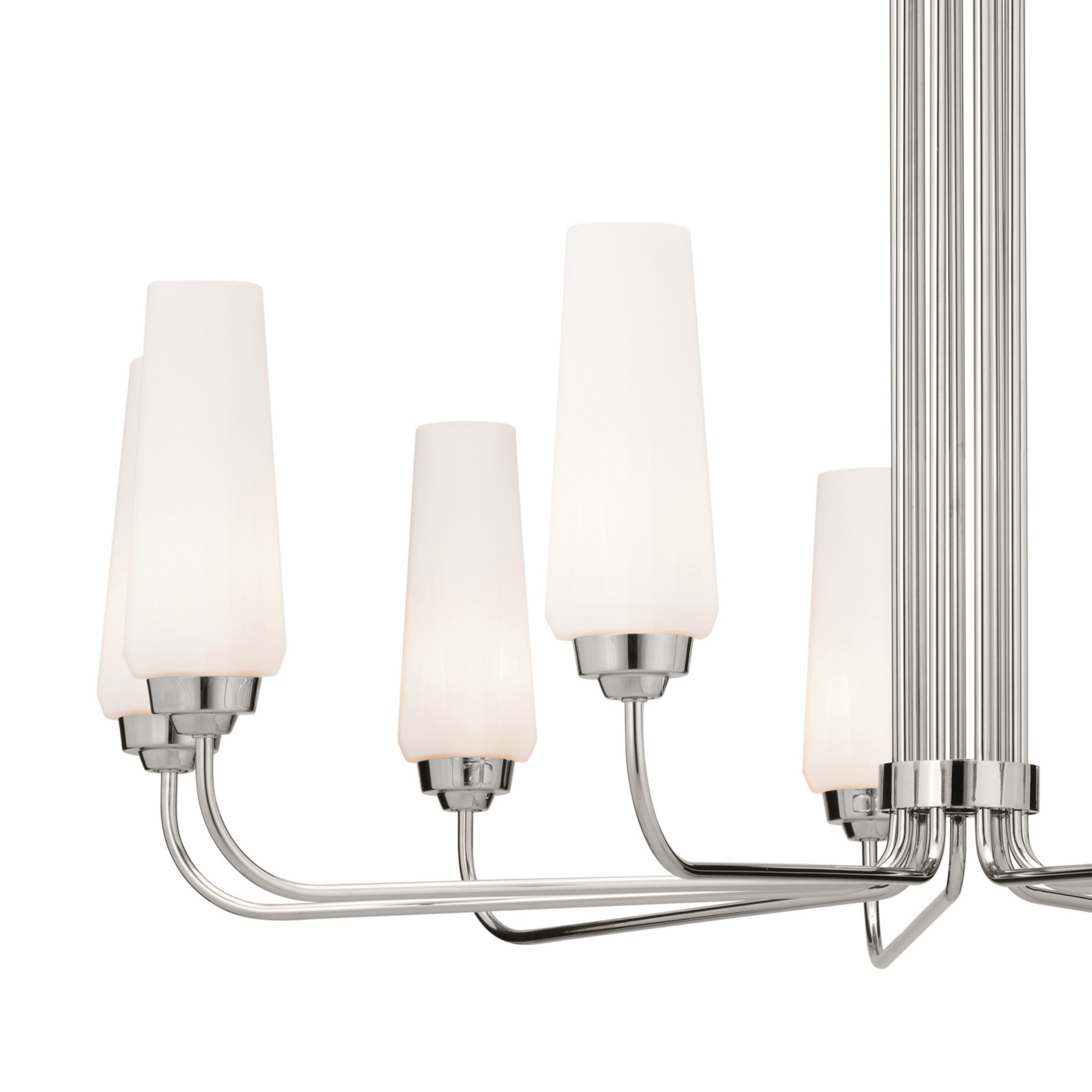 Truby 38" 9-Light Chandelier, Polished Nickel Finish - Bees Lighting