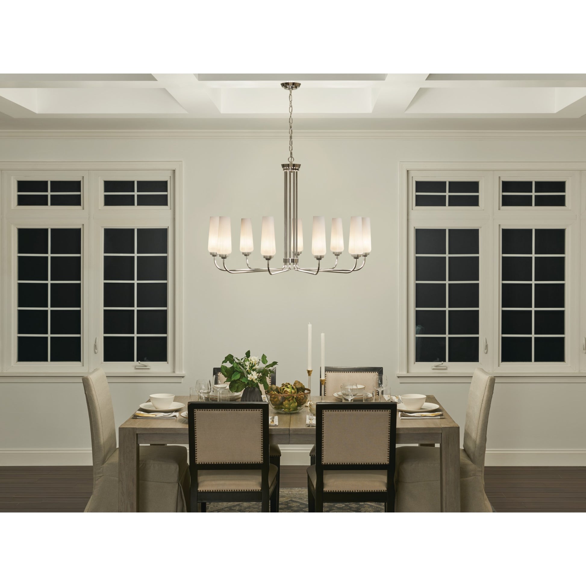 Truby 38" 9-Light Chandelier, Polished Nickel Finish - Bees Lighting