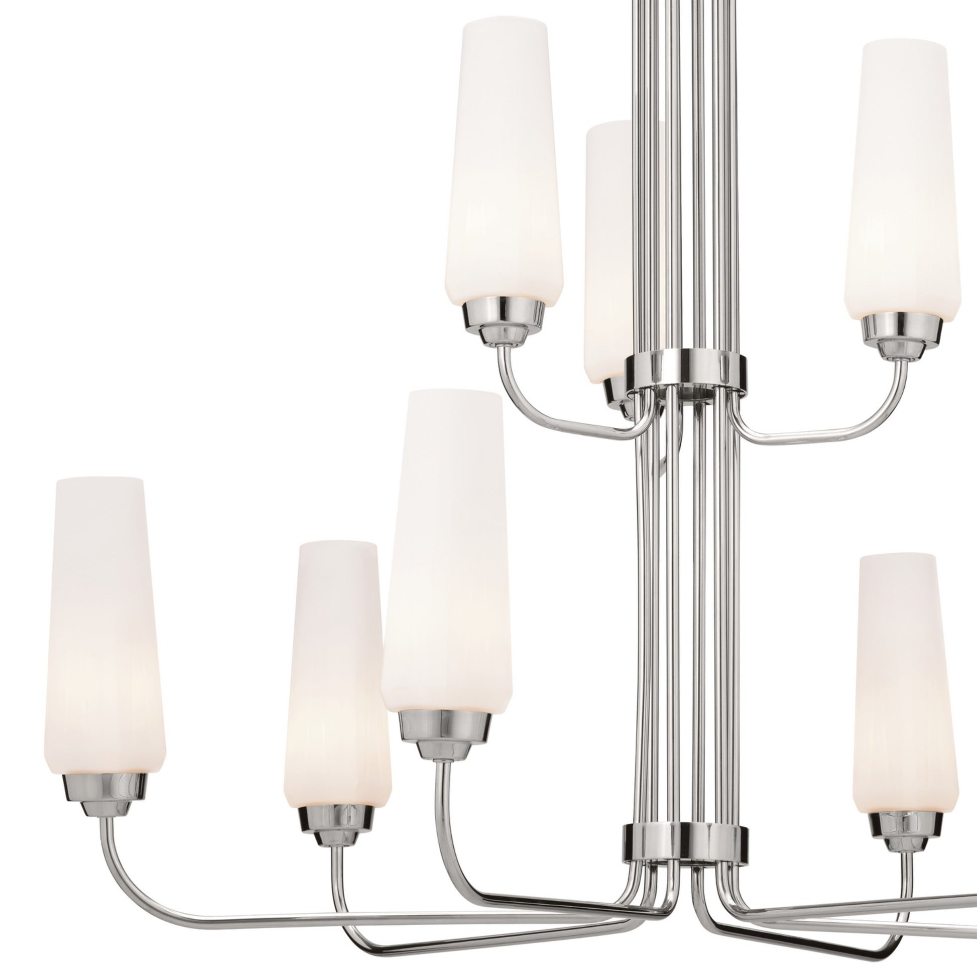 Truby 34" 9-Light Chandelier, Polished Nickel Finish - Bees Lighting