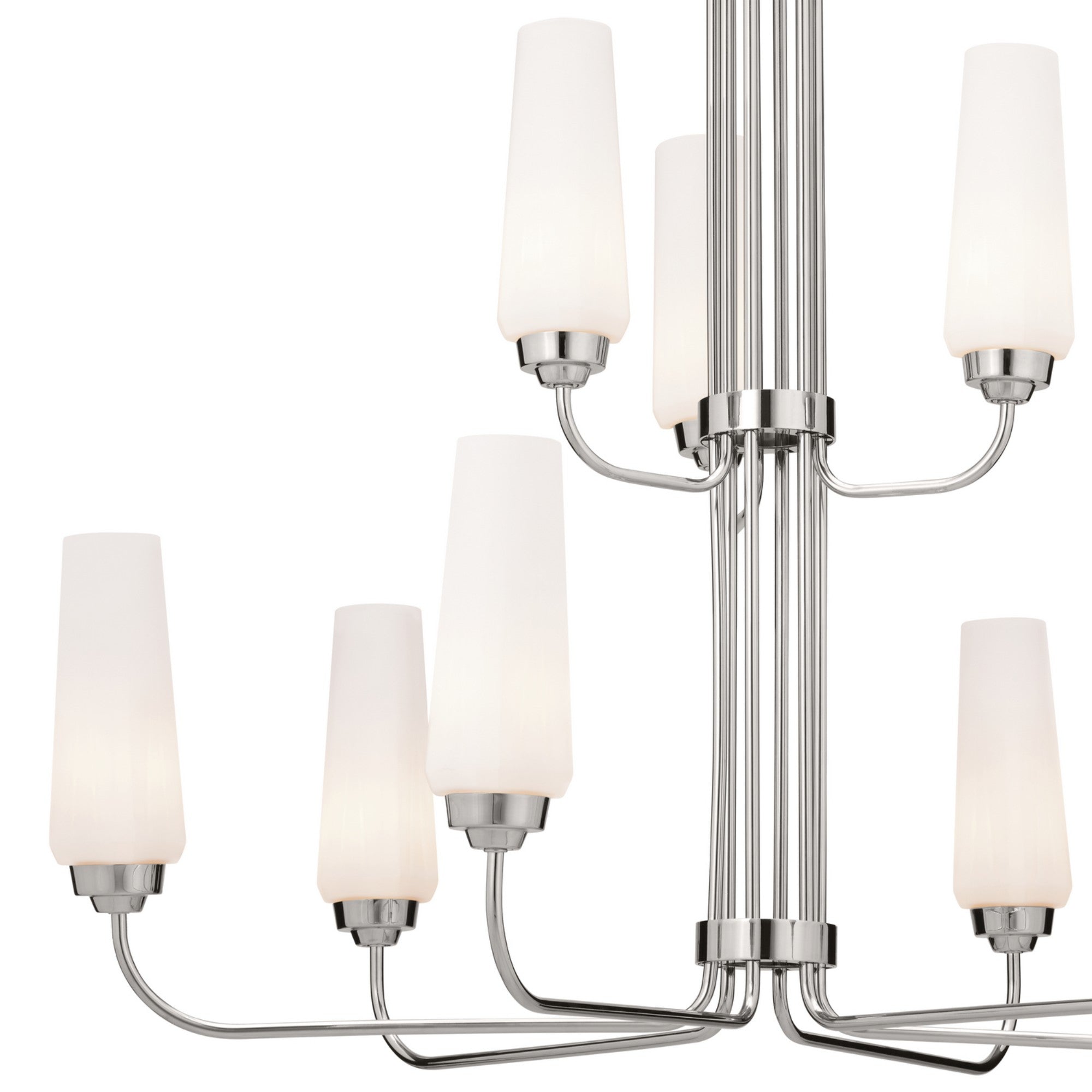 Truby 34" 9-Light Chandelier, Polished Nickel Finish - Bees Lighting