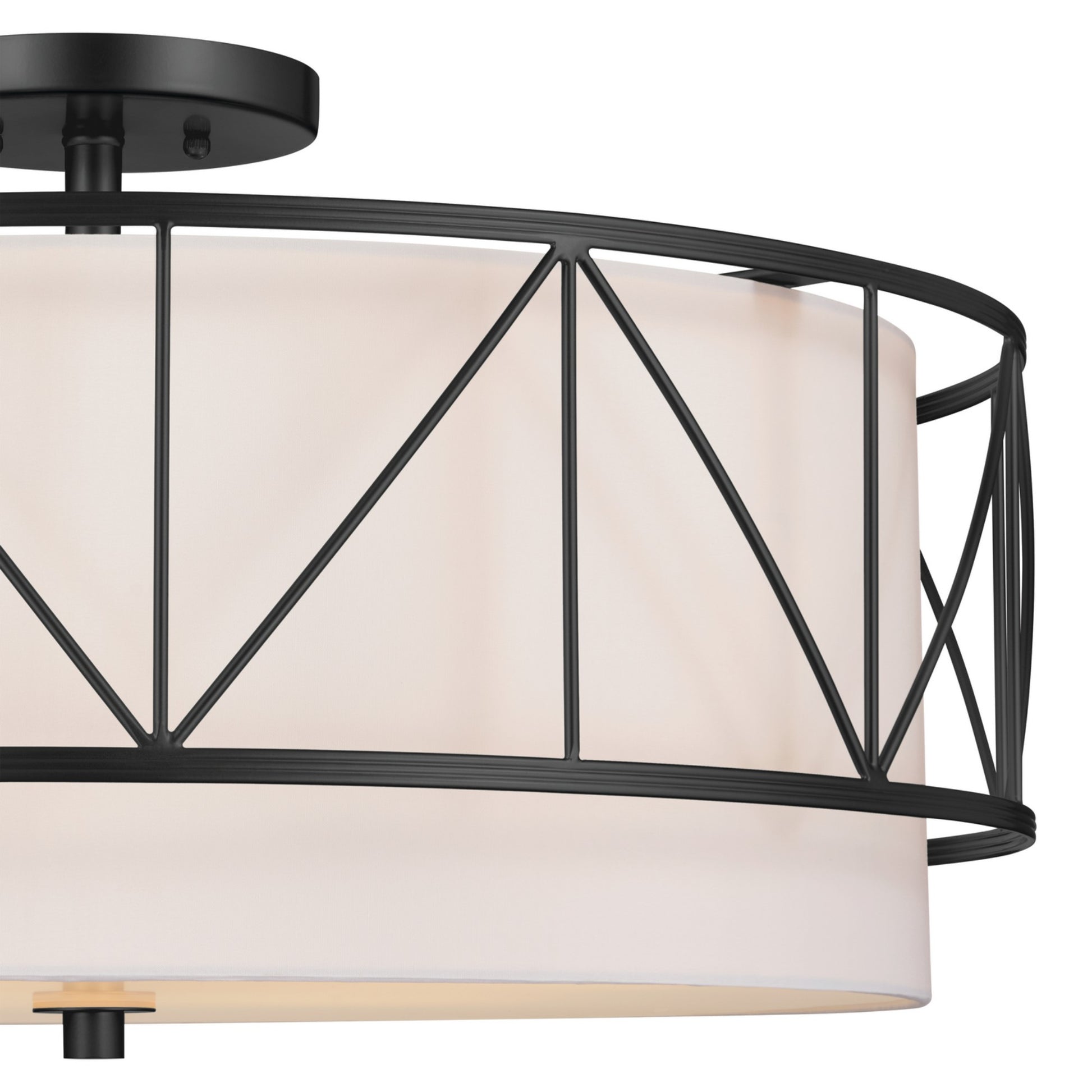 Birkleigh 24" 4-Light Semi-Flush Mount, Black Finish - Bees Lighting