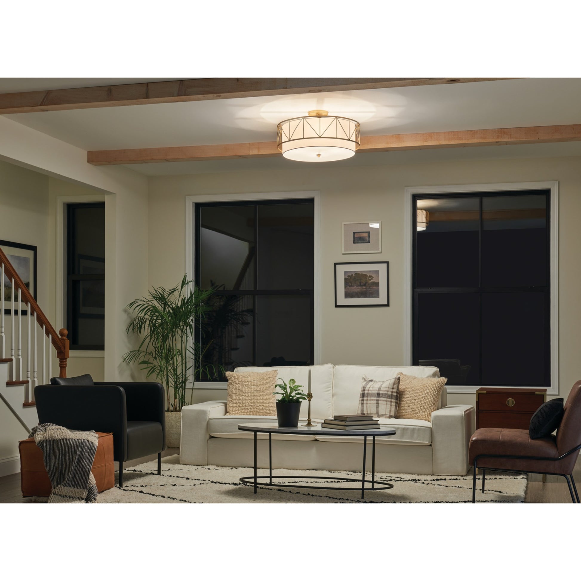 Birkleigh 24" 4-Light Semi-Flush Mount, Classic Gold Finish - Bees Lighting