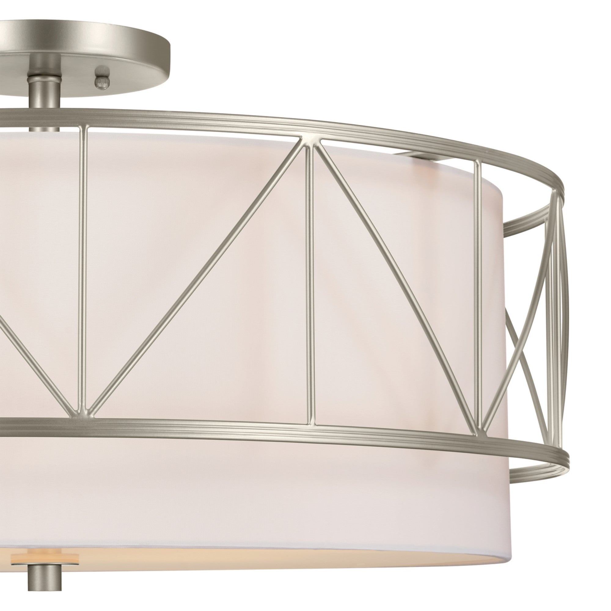 Birkleigh 24" 4-Light Semi-Flush Mount, Satin Nickel Finish - Bees Lighting