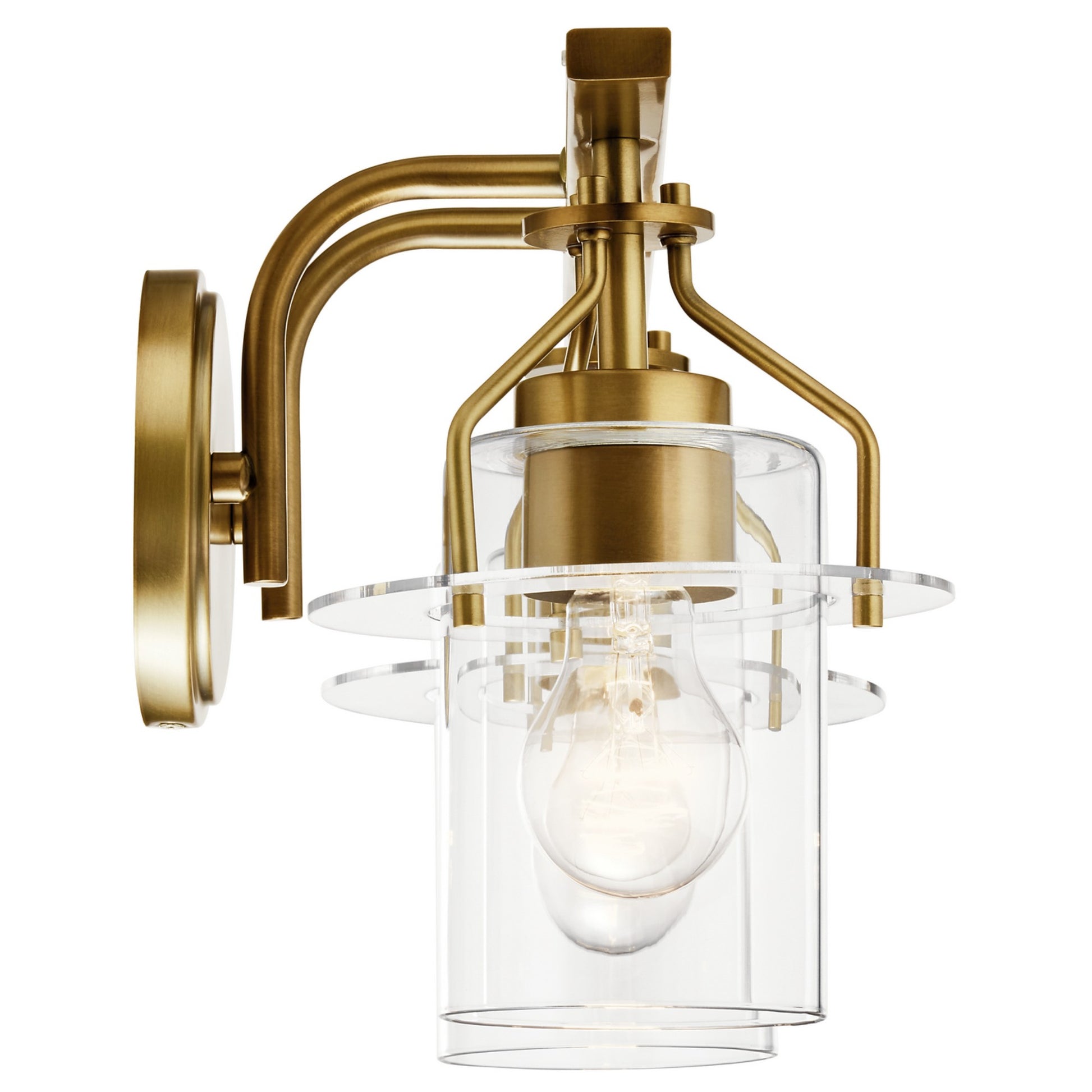 Everett 16" 2-Light Bath Vanity Light, Brushed Brass Finish - Bees Lighting