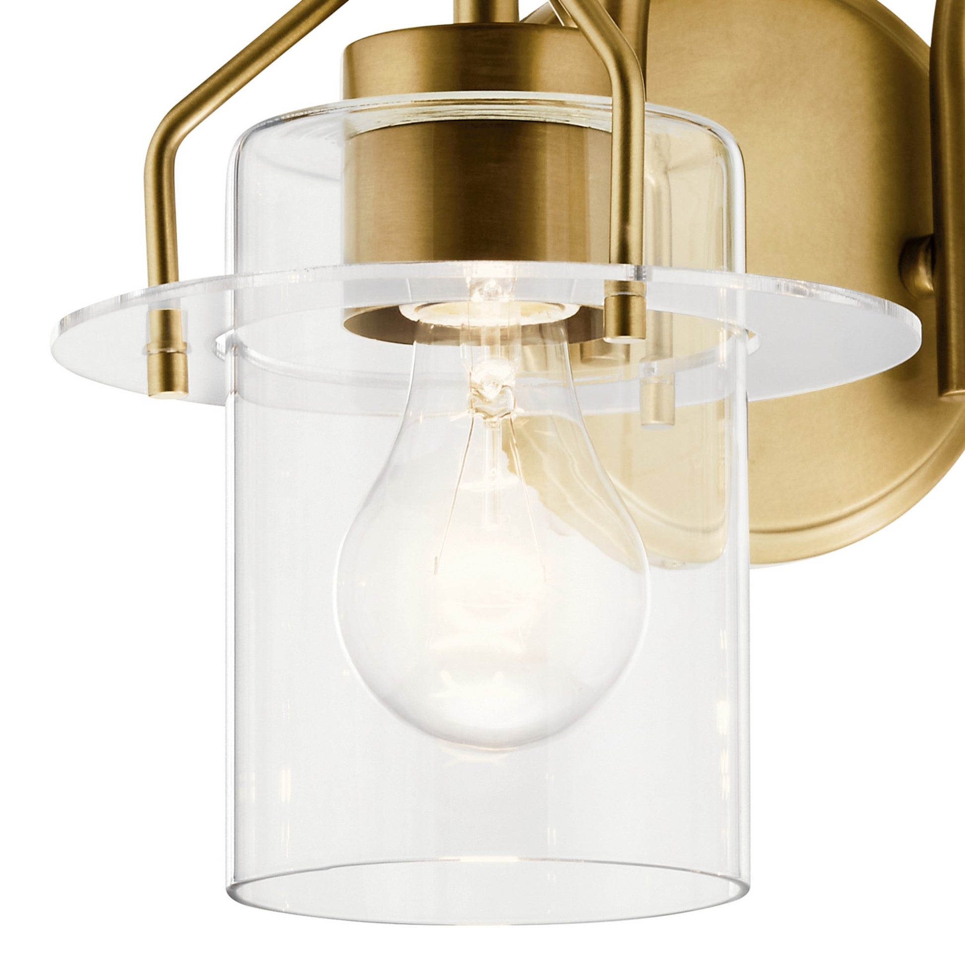 Everett 16" 2-Light Bath Vanity Light, Brushed Brass Finish - Bees Lighting