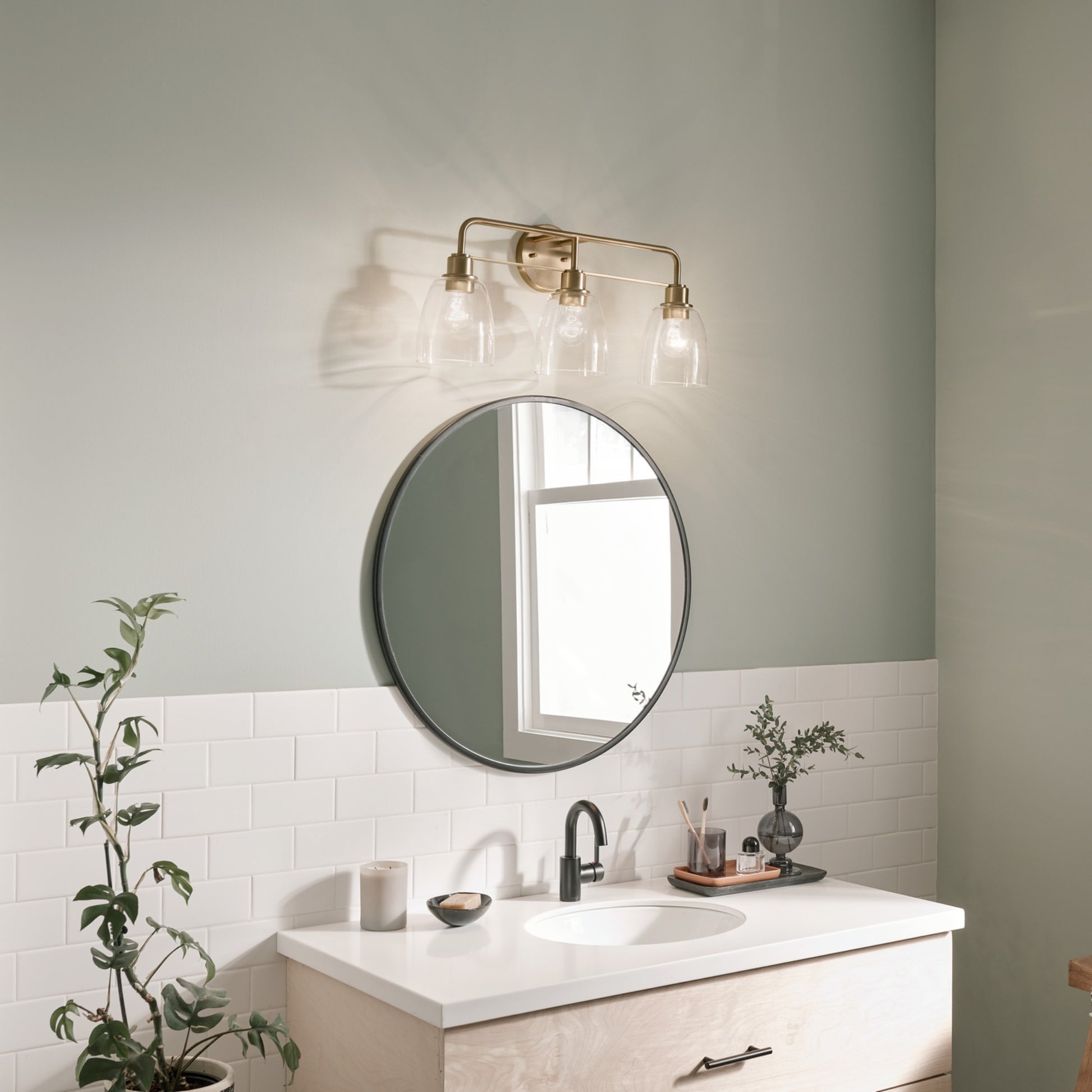 Meller 24" 3-Light Bath Vanity Light, Champagne Bronze Finish - Bees Lighting