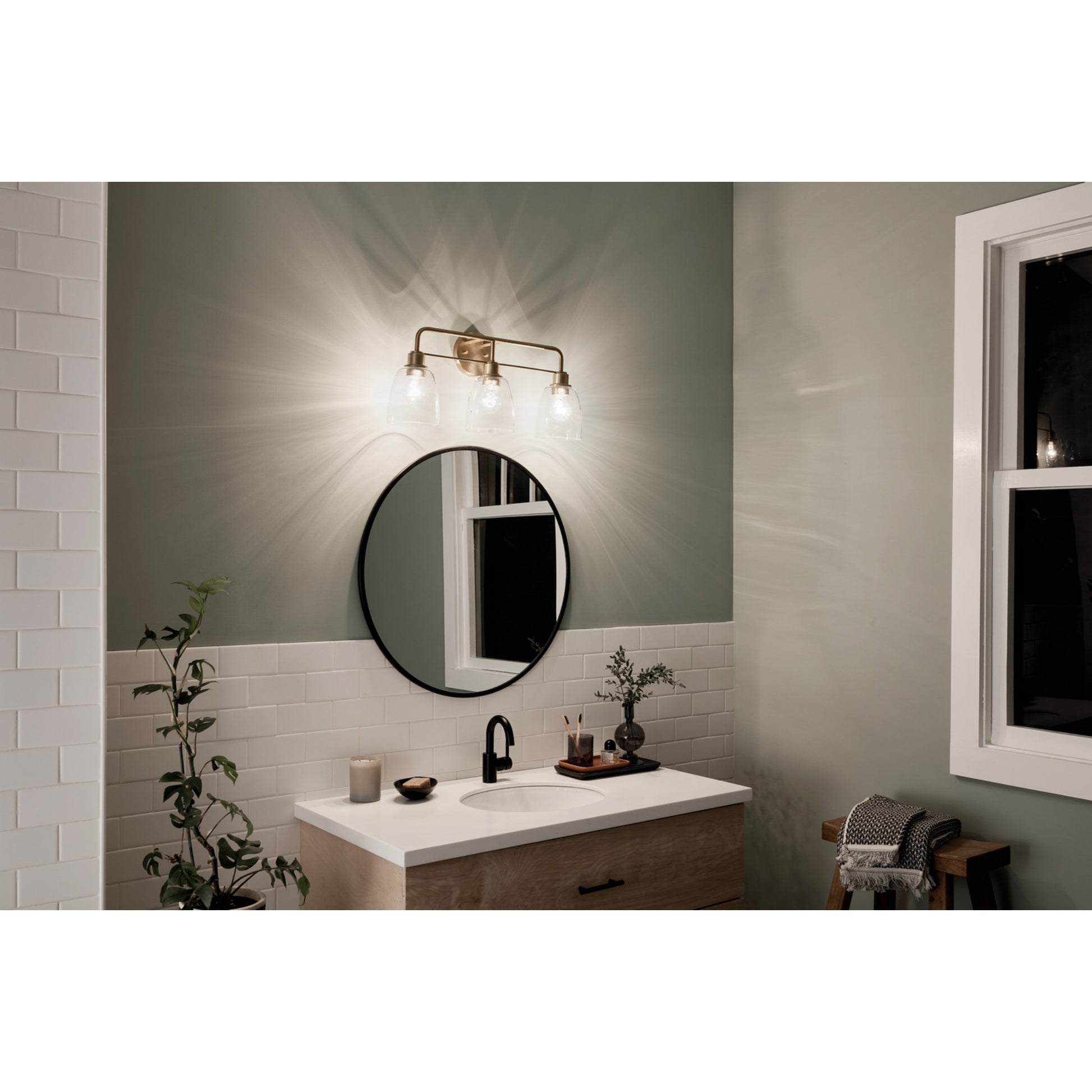Meller 24" 3-Light Bath Vanity Light, Champagne Bronze Finish - Bees Lighting