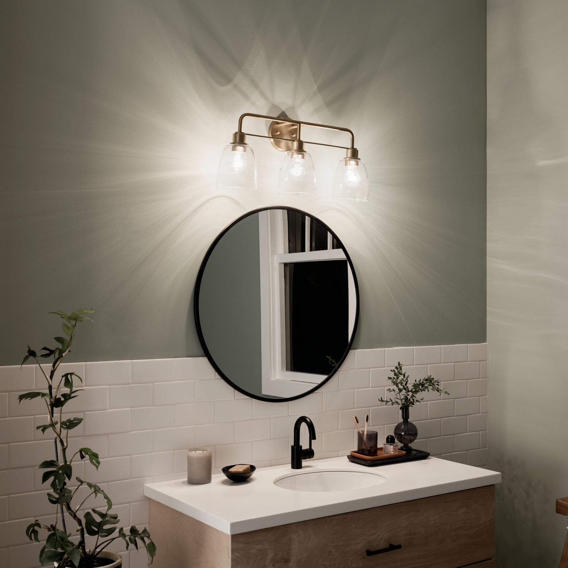 Meller 24" 3-Light Bath Vanity Light, Champagne Bronze Finish - Bees Lighting