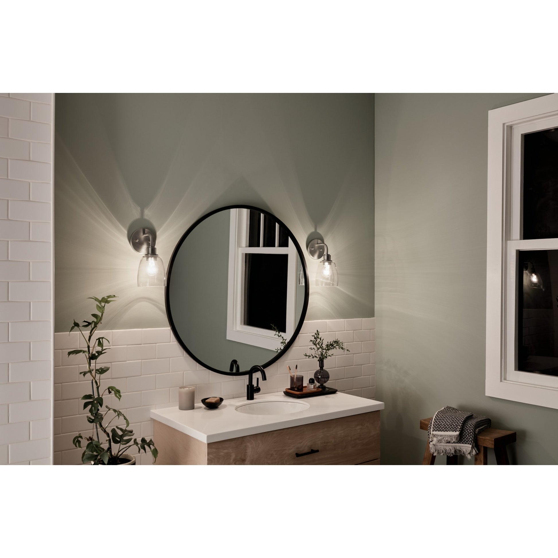 Meller 6" Wall Sconce, Nickel Textured Finish - Bees Lighting