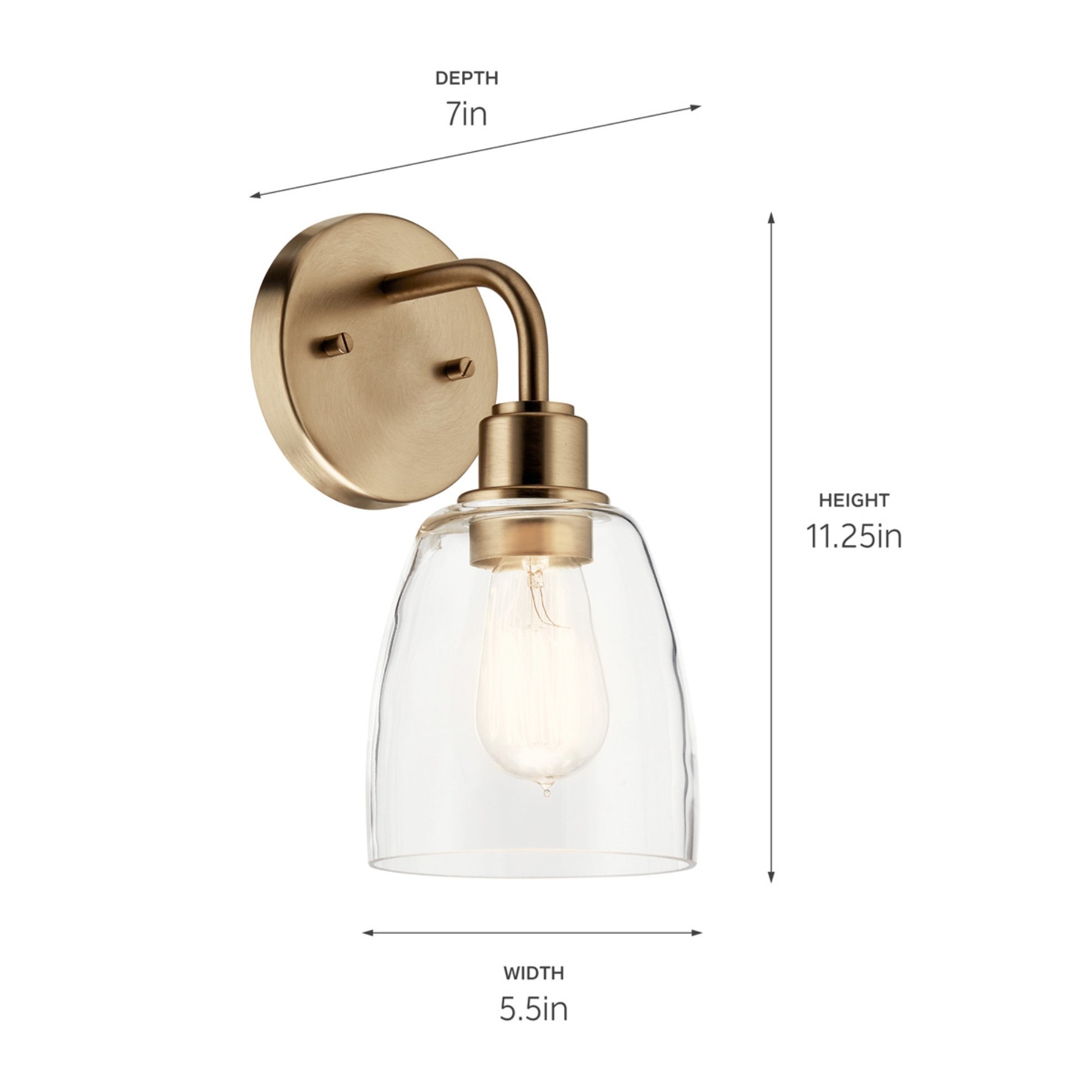 Meller 6" Wall Sconce, Champagne Bronze Finish - Bees Lighting
