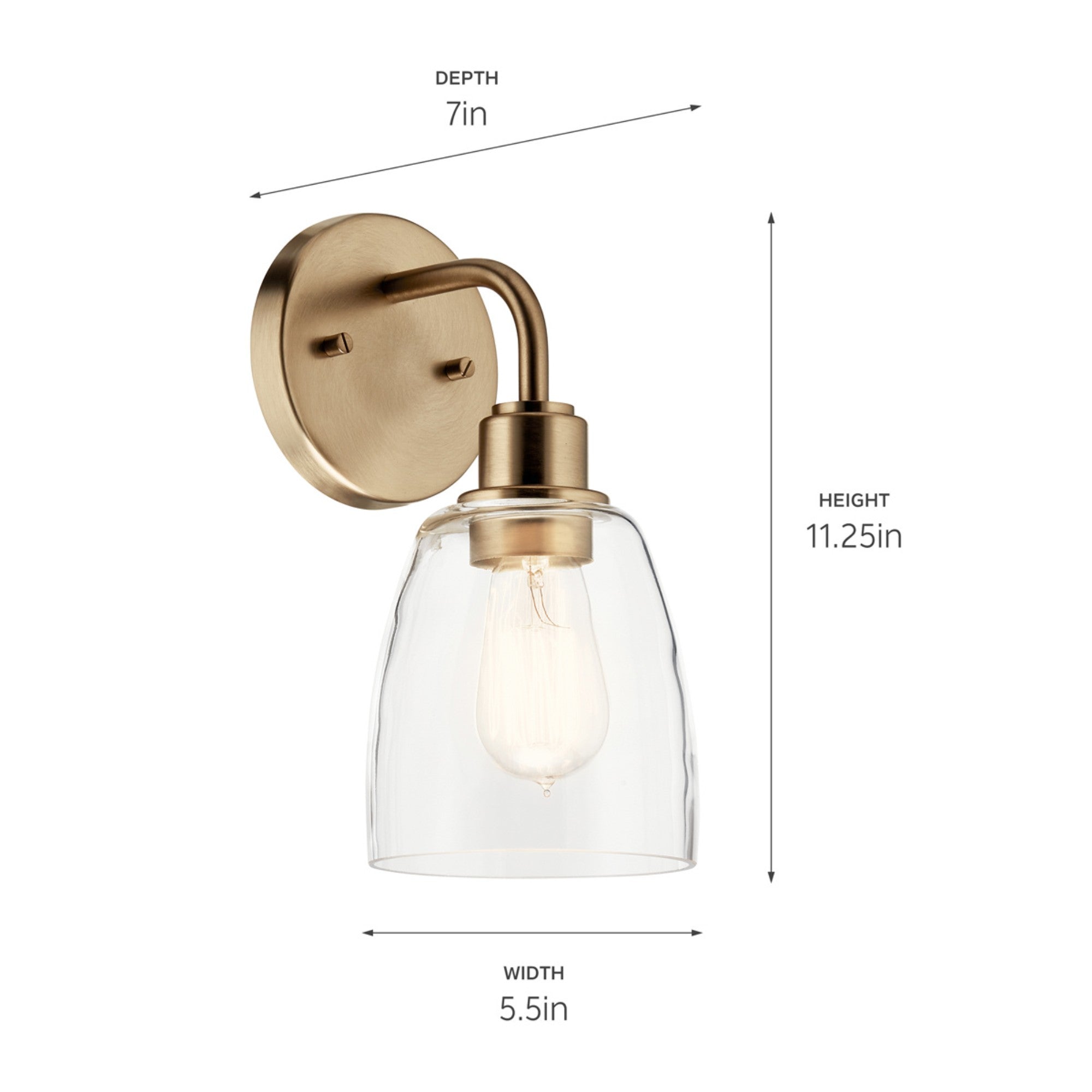 Meller 6" Wall Sconce, Champagne Bronze Finish - Bees Lighting