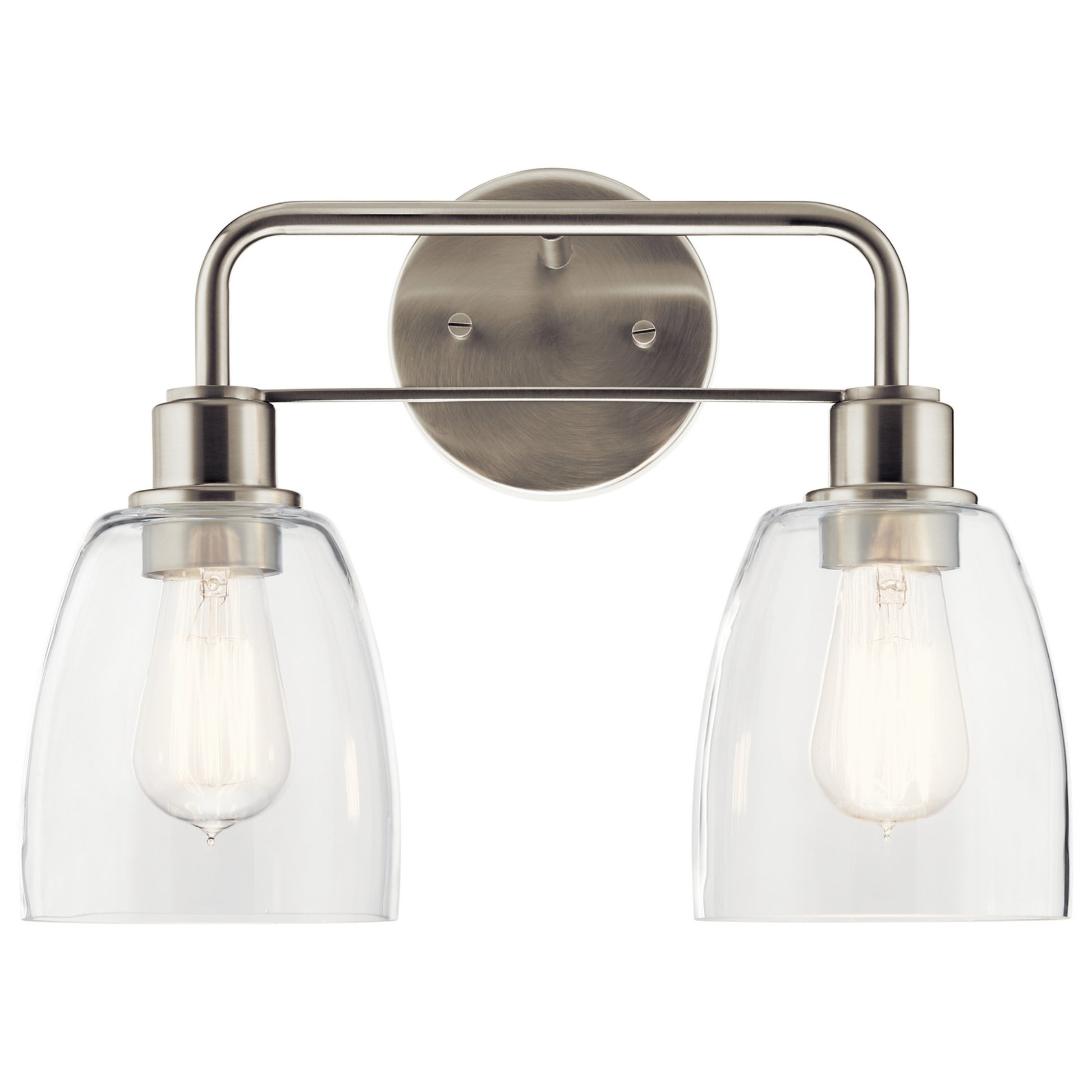 Meller 15" 2-Light Bath Vanity Light, Nickel Textured Finish - Bees Lighting