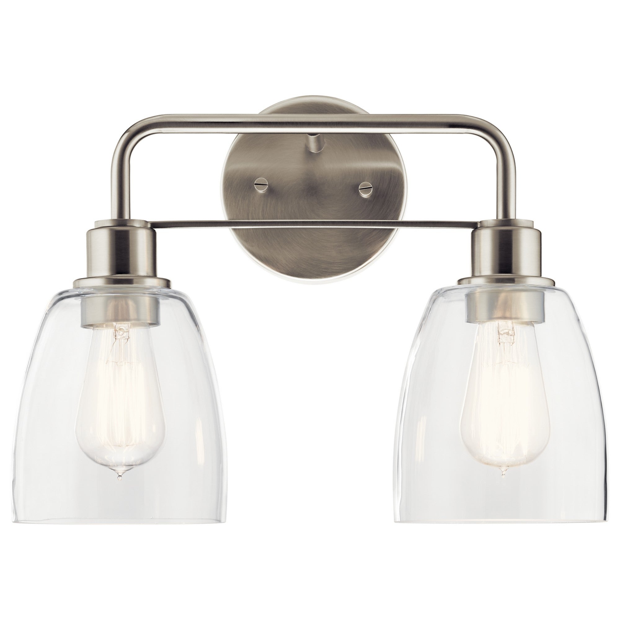 Meller 15" 2-Light Bath Vanity Light, Nickel Textured Finish - Bees Lighting